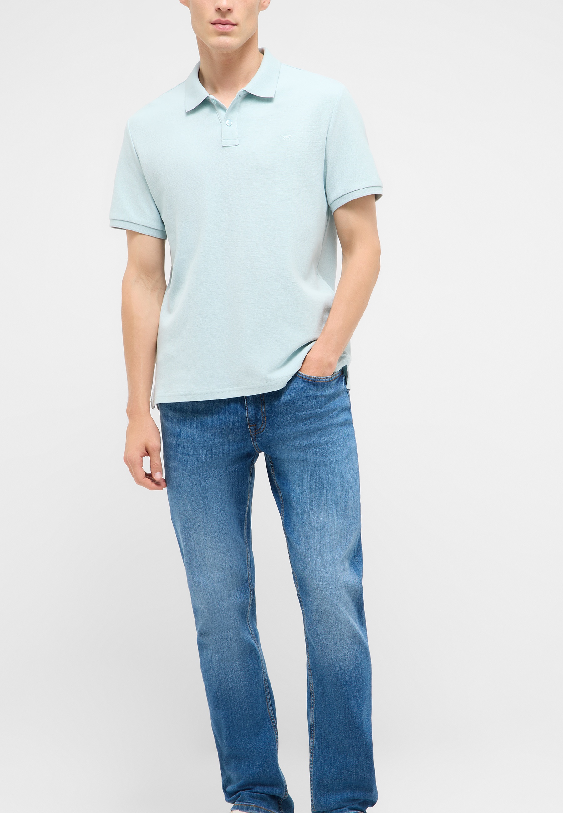 polo shirt, polo, cotton, hellblau, kurzarmig