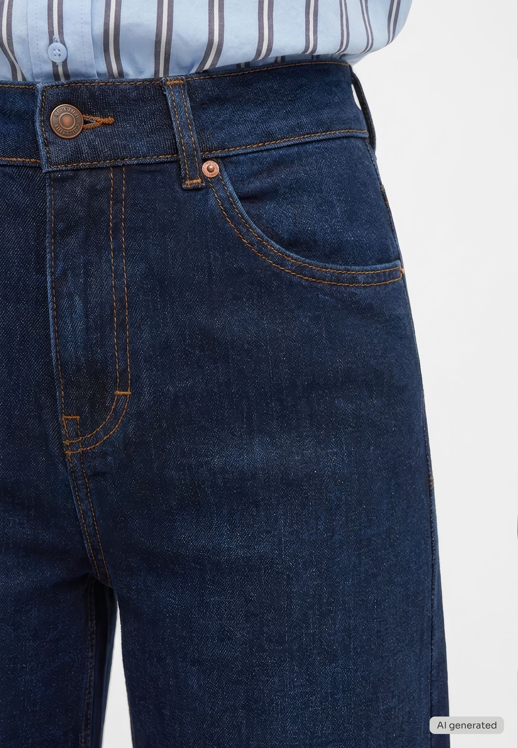 mit extra weitem Bein und hohem Bund