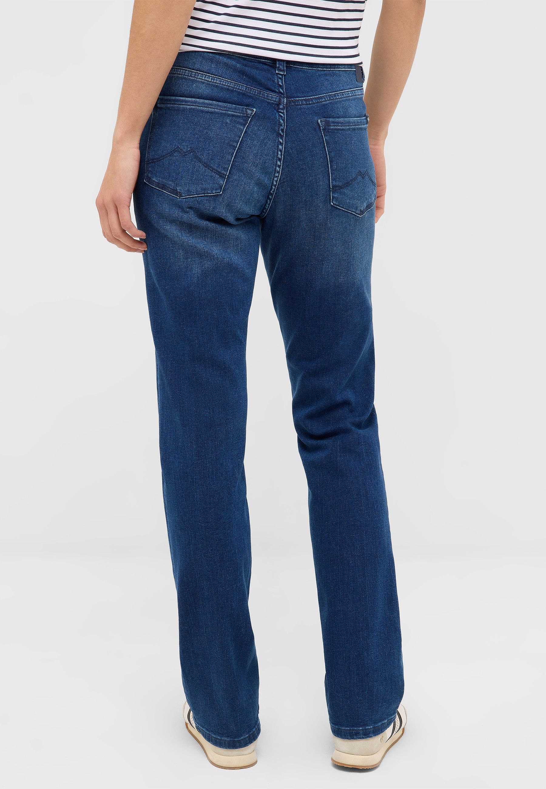 Jeans, Damen, Straight Leg, Mid blue, Back pockets