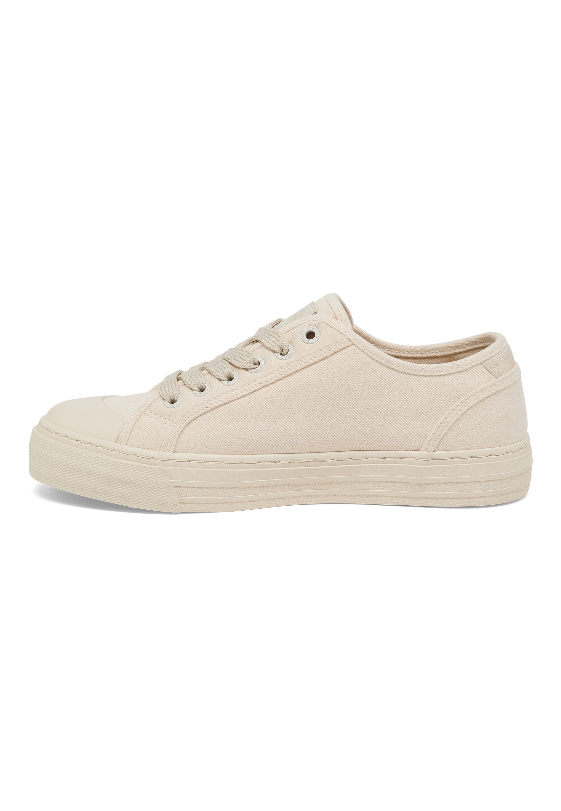 Sneaker, Canvas, Beige, Low-cut, Lace-up
