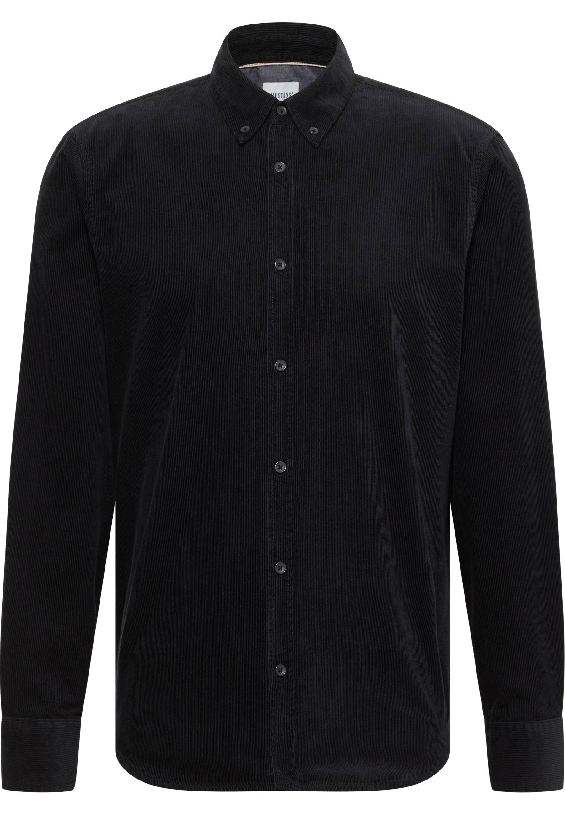 Mustang Herren Langarmhemd Style Iowa, schwarz