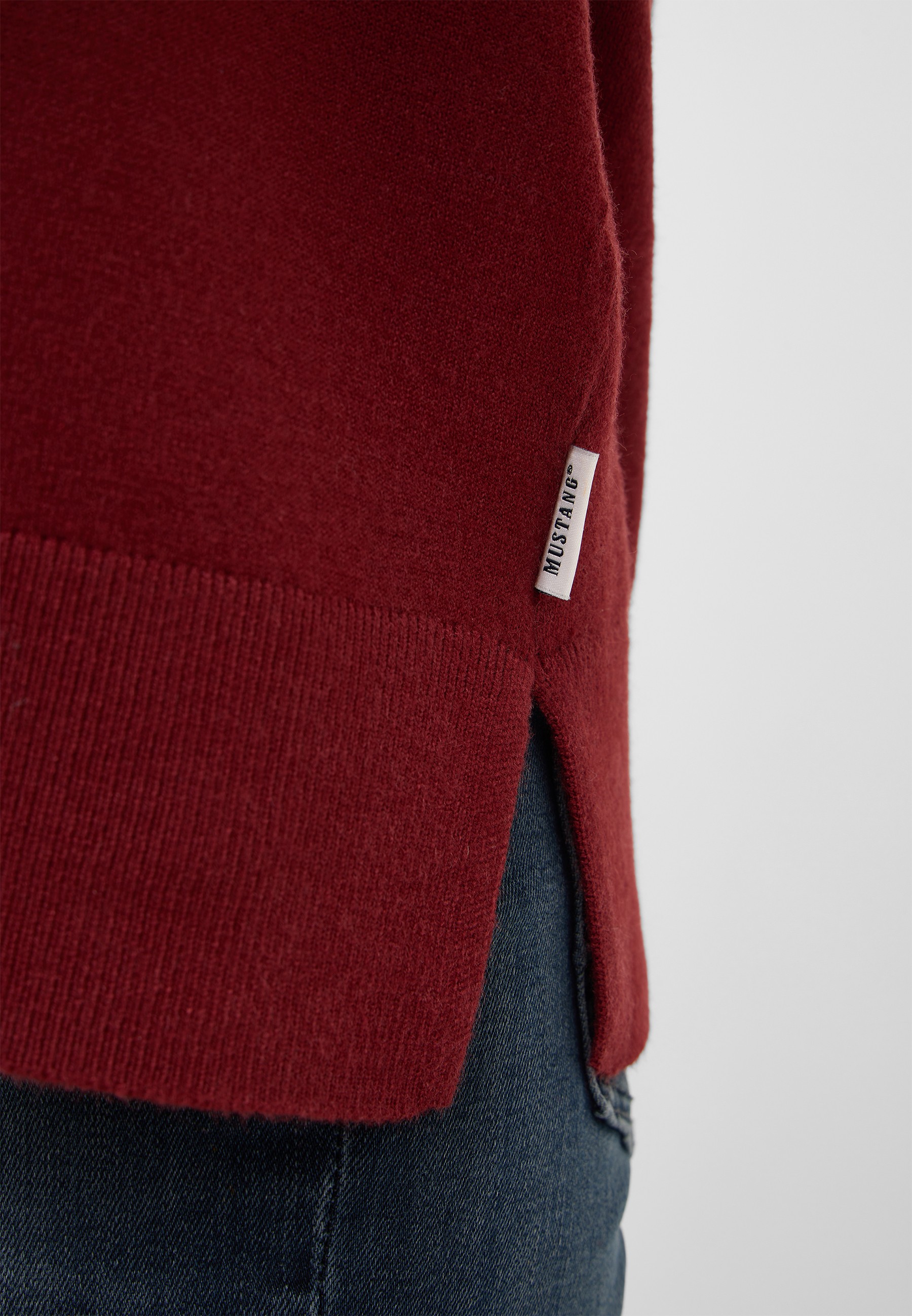 dunkelrot, Pullover, Kleidungsteil, Wolle, Seitenschlitz