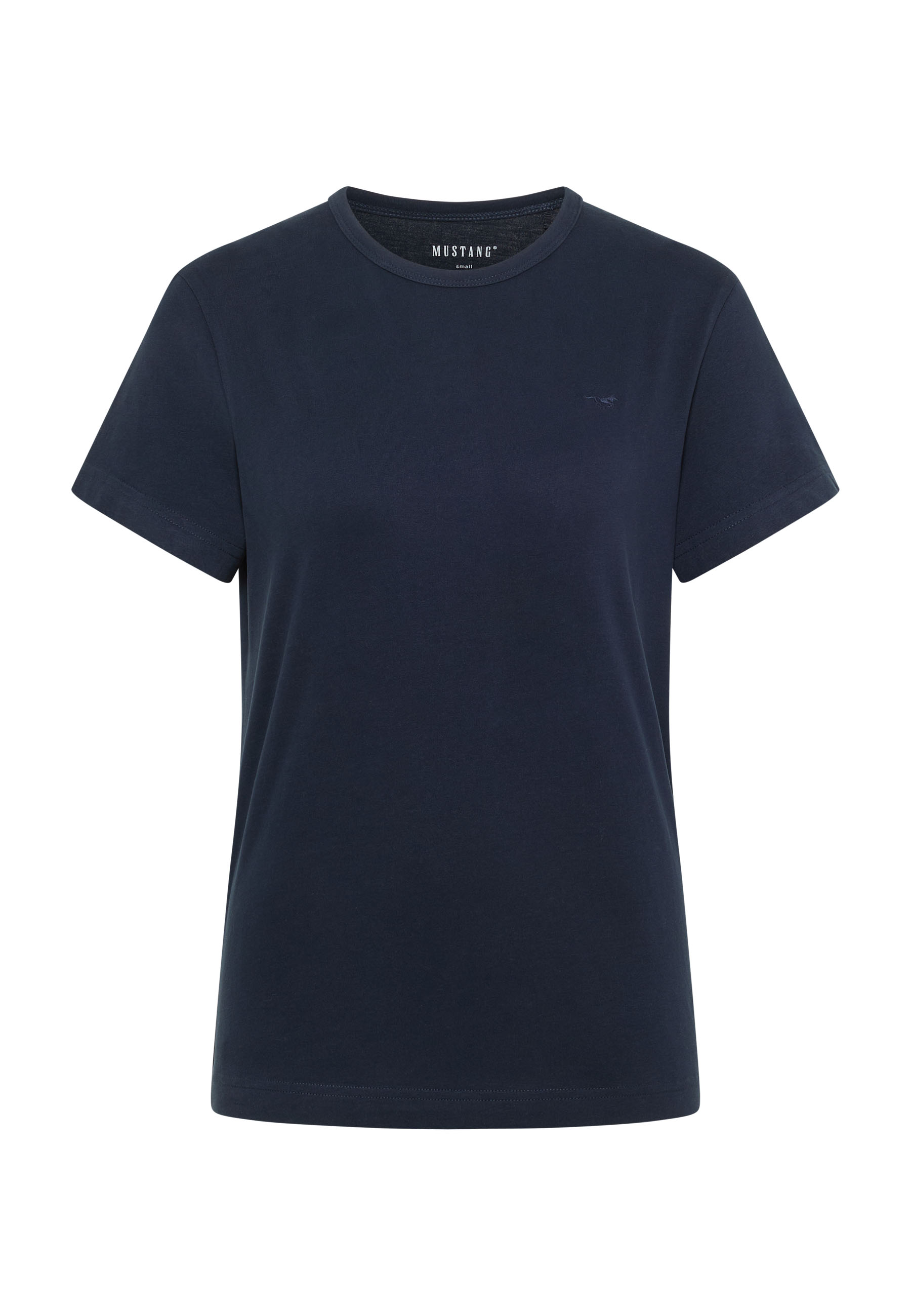 t-shirt, navy, kurzarm, einfarbig, mustang