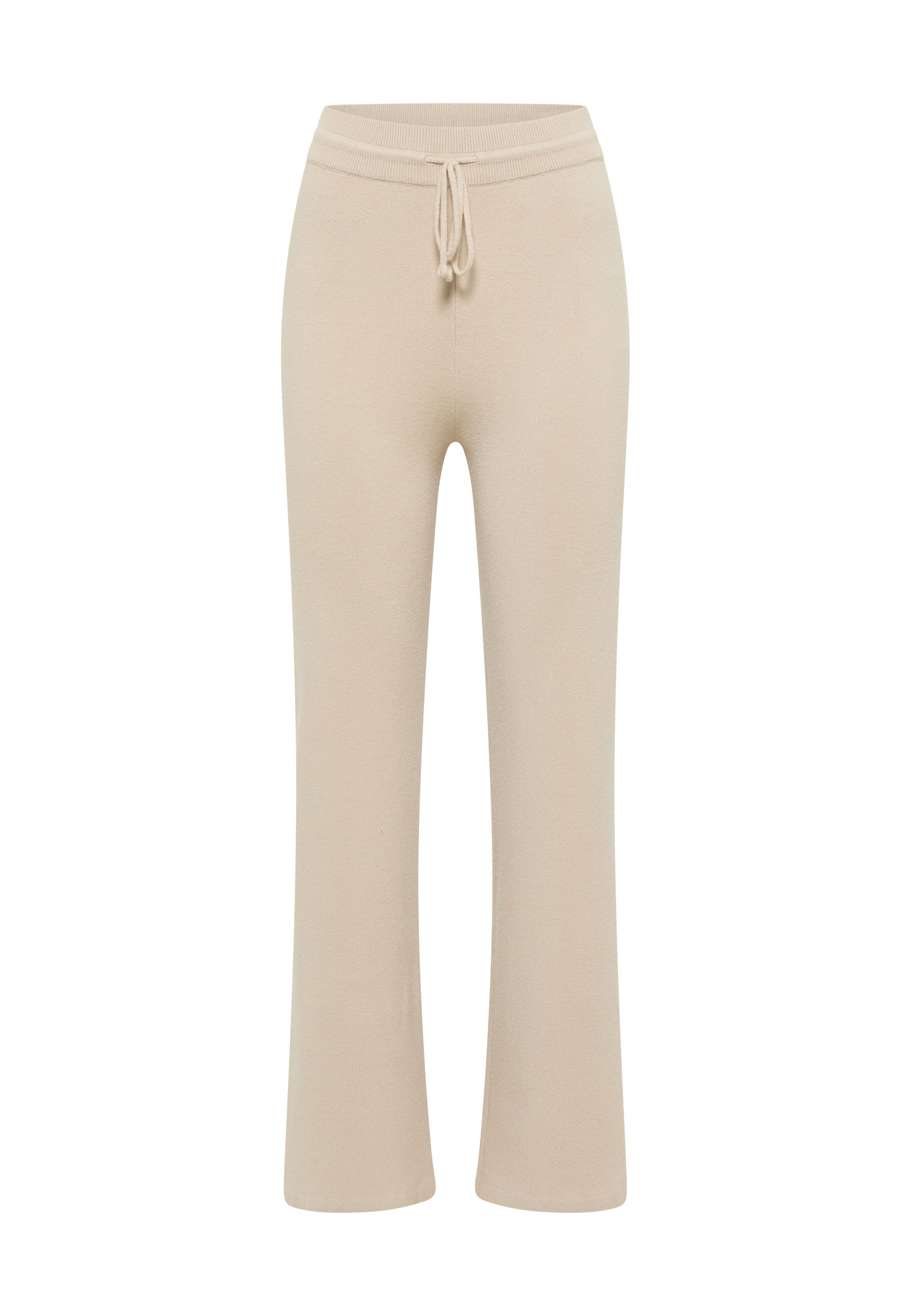 Hose, Beige, Jogginghose, Knitpants, elastischer Bund
