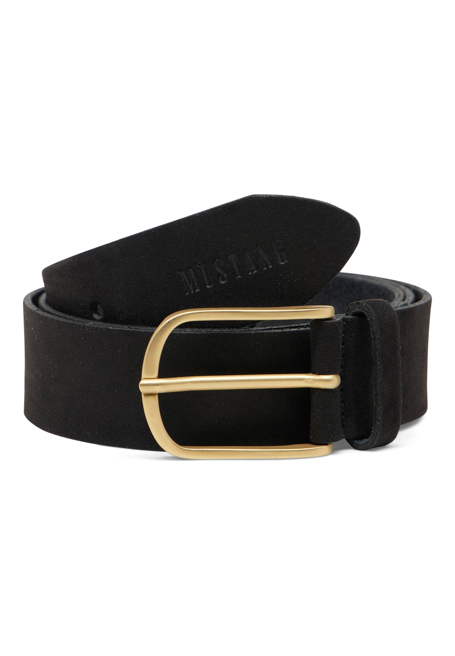 Mustang Damen Gürtel 35 mm aus Veloursleder, schwarz