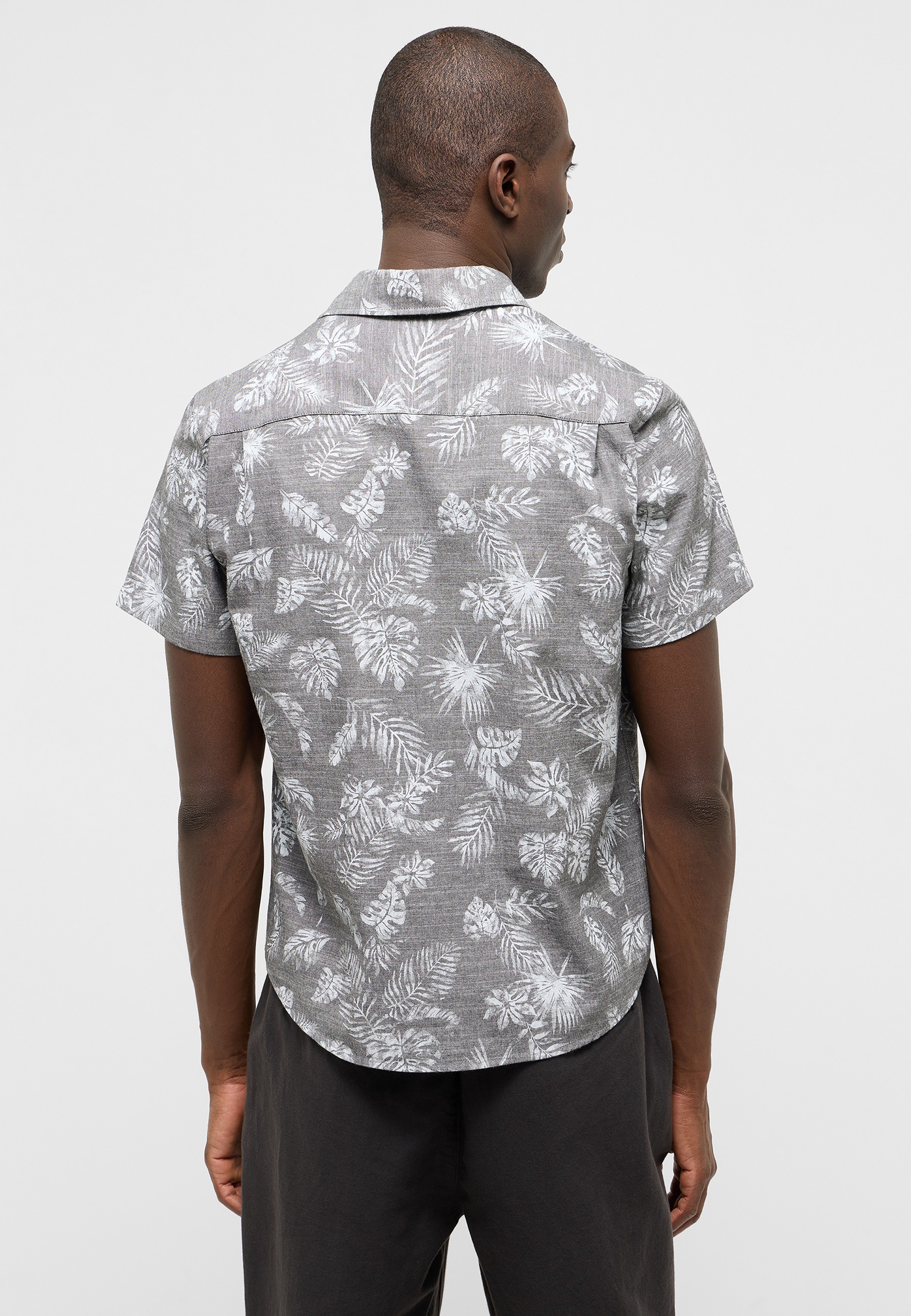 Hemd, Hemd mit Muster, Kurzarm, Herrenbekleidung, Leaf-Print