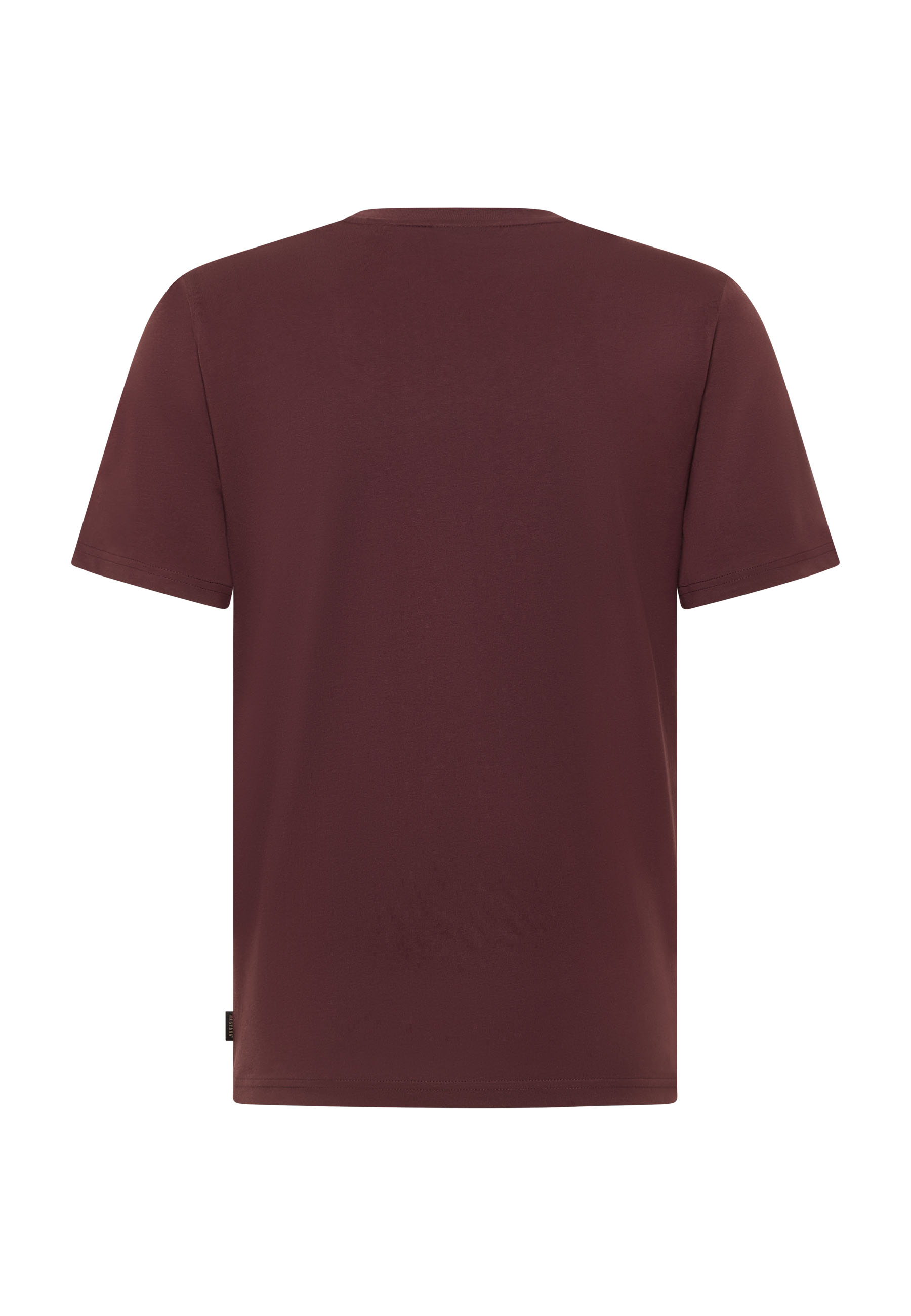 T-Shirt, Kurzarm, Rundhals, Uni-Farbe, Bordeaux