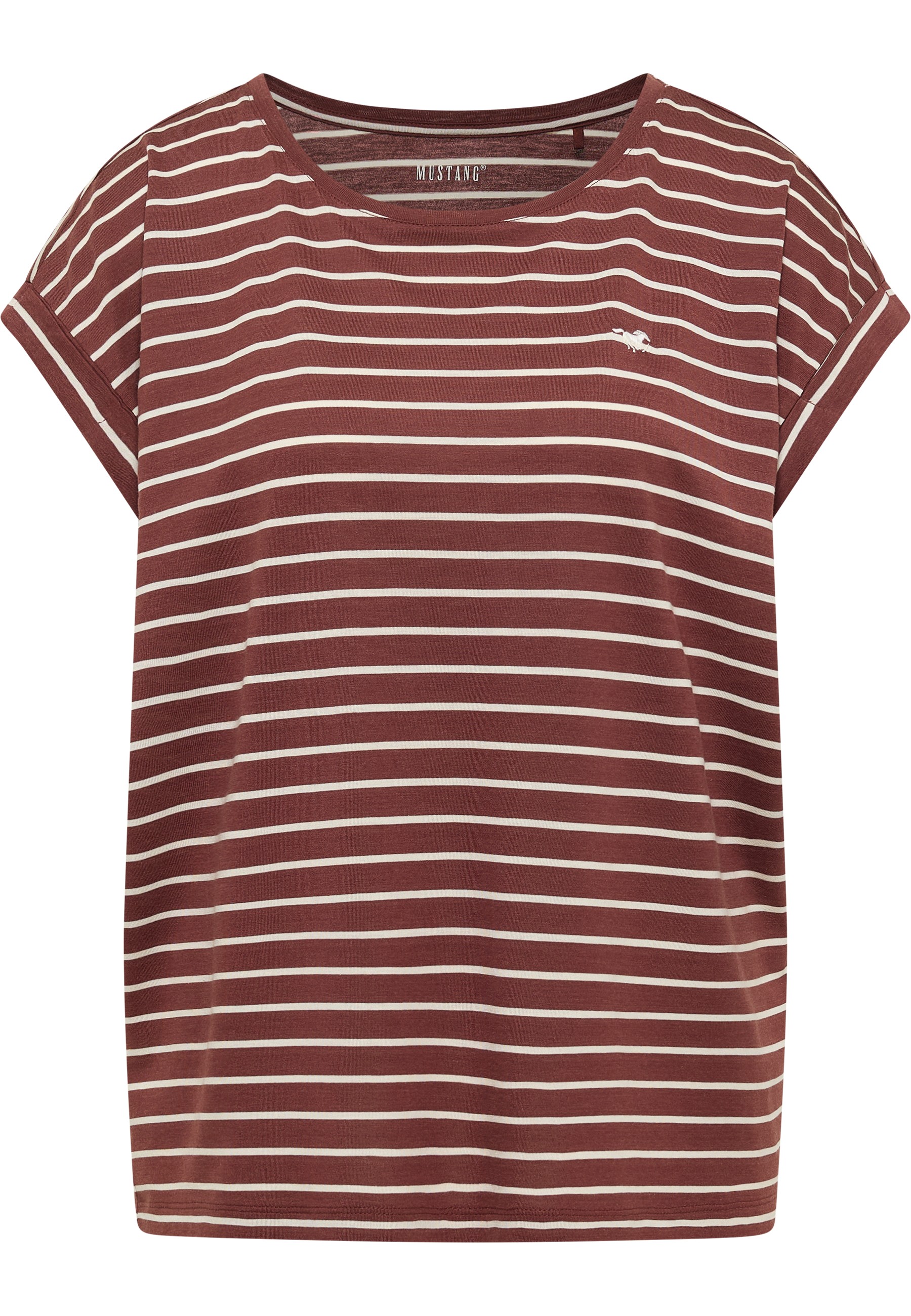 Tee, Streifen, Kurzarm, Ringsel, maroon