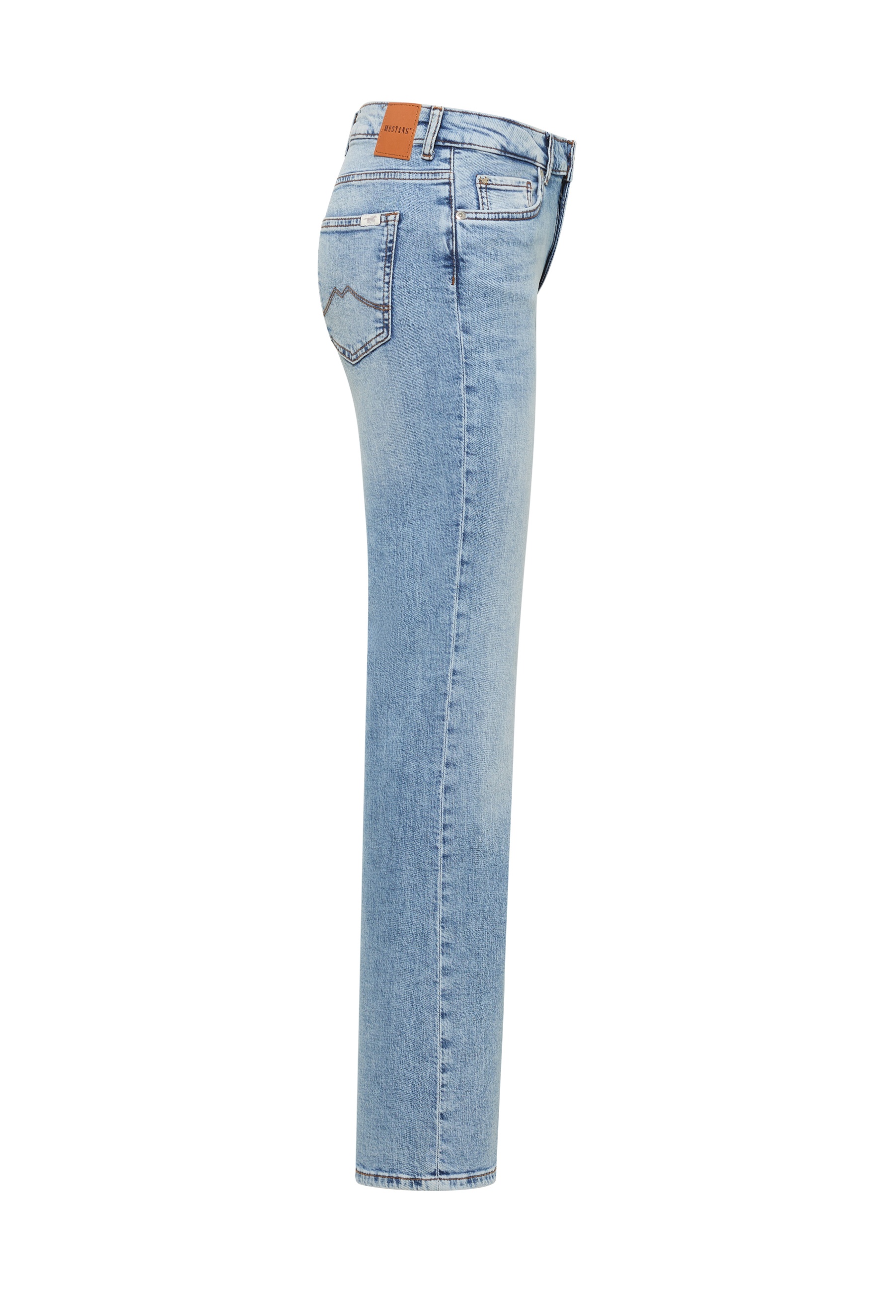 Jeans, Straight leg, Light blue, Denim, Back pocket stitching