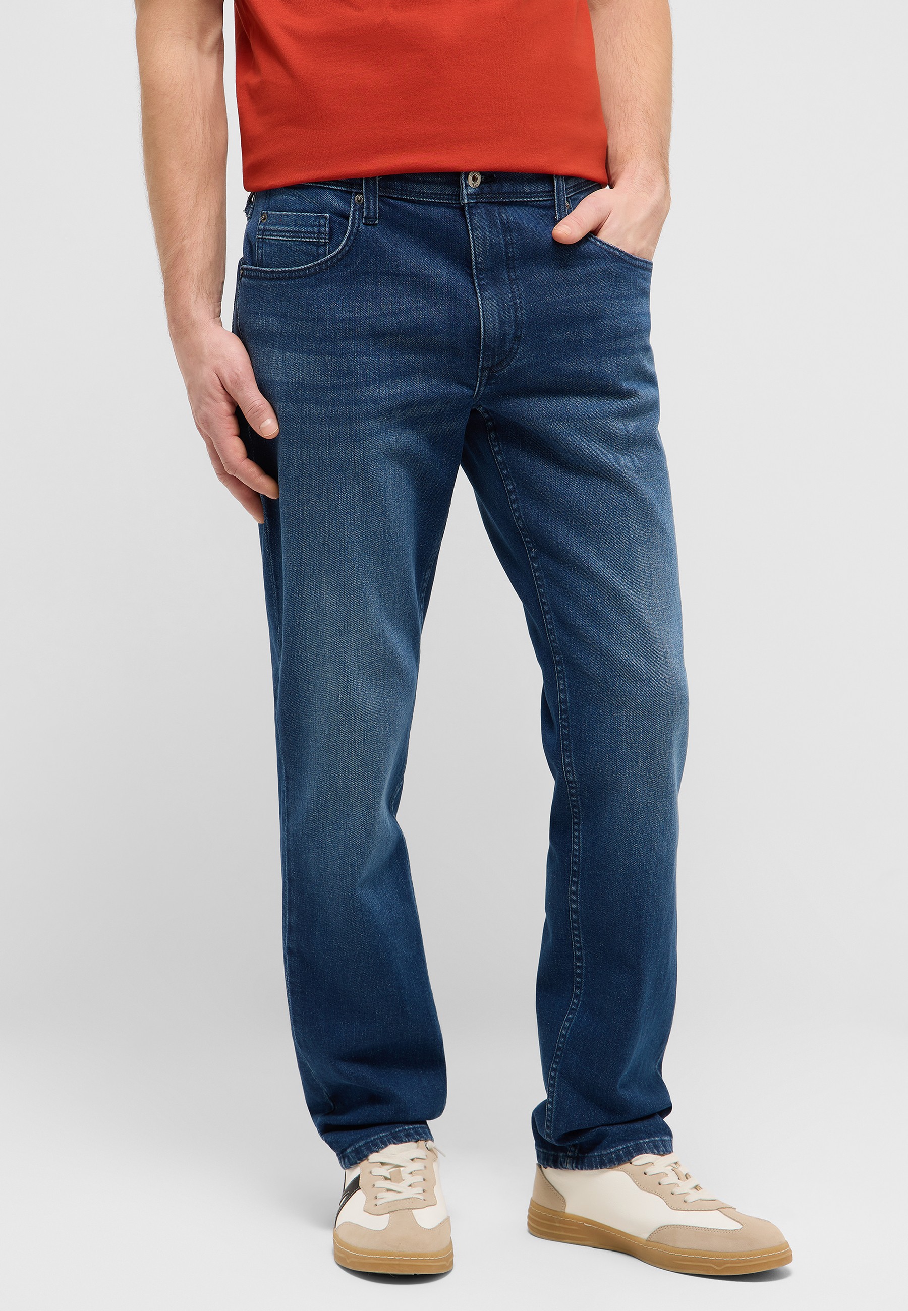 Jeans, Herren, Straight, Mid Blue, Denim