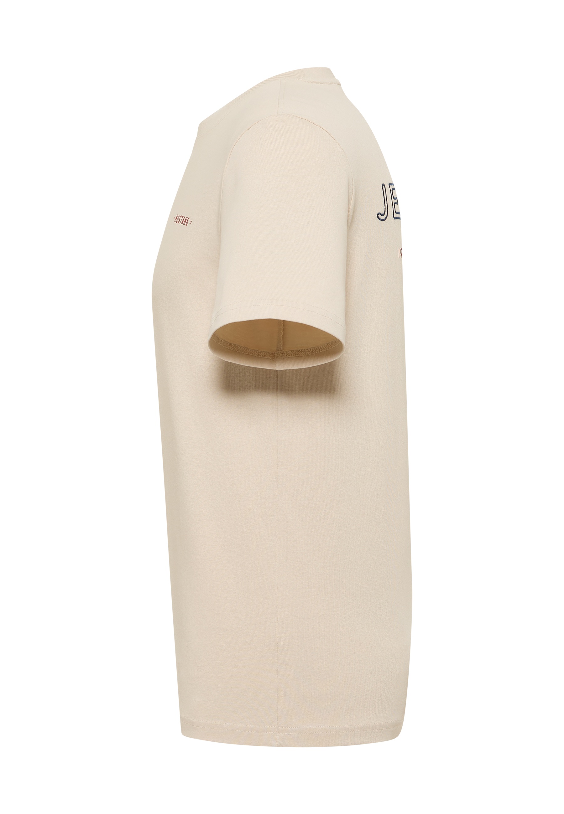 T‑Shirt, Beige, Kurzarm, Rundhals, Stoff-Tunika