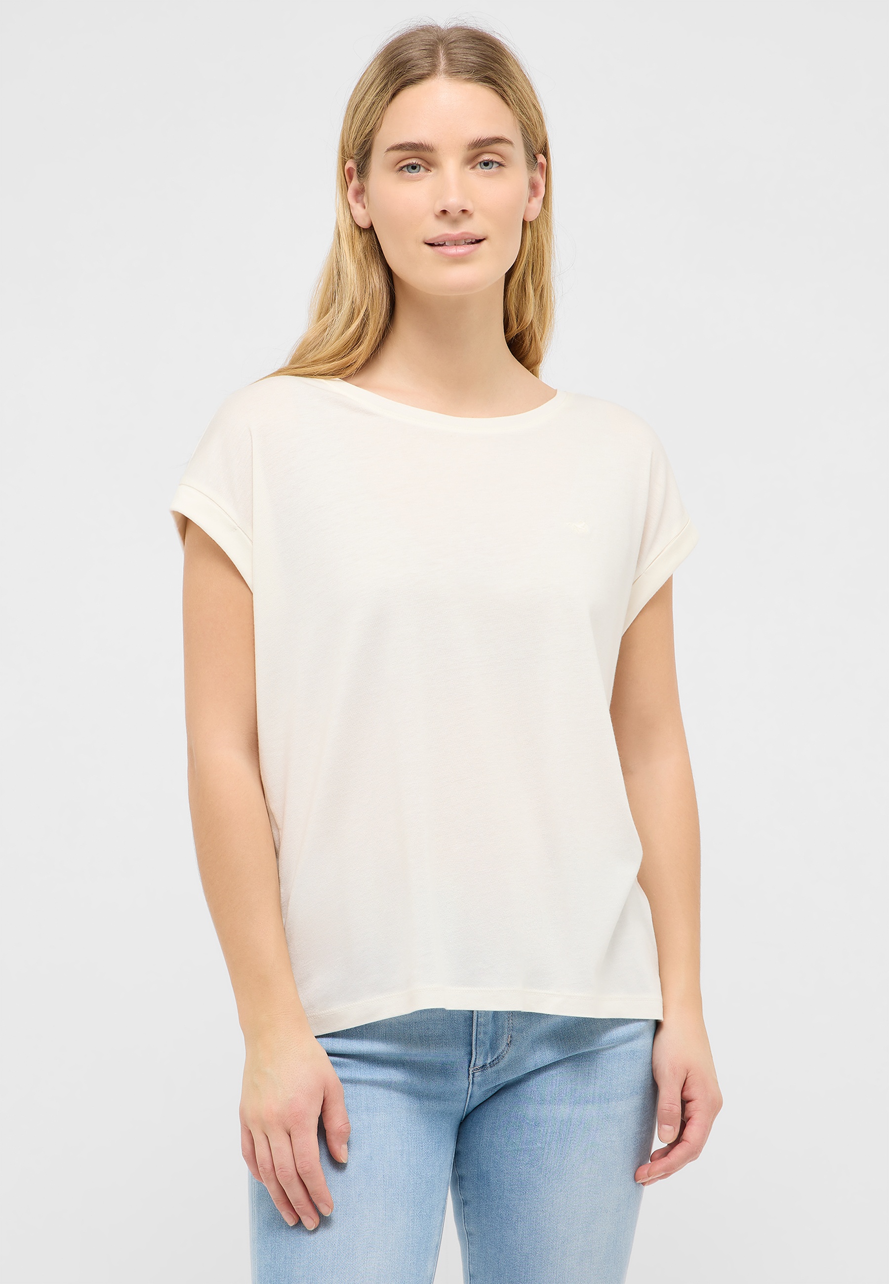 T-Shirt, Plain, Kurzarm, Weiß, Baumwolle