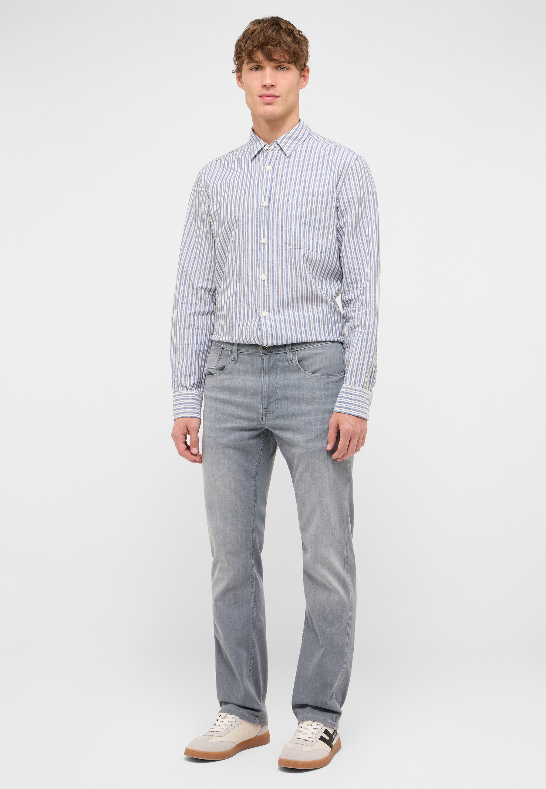 Hemden, Streifen, Langarm, Knopfleiste, Jeans