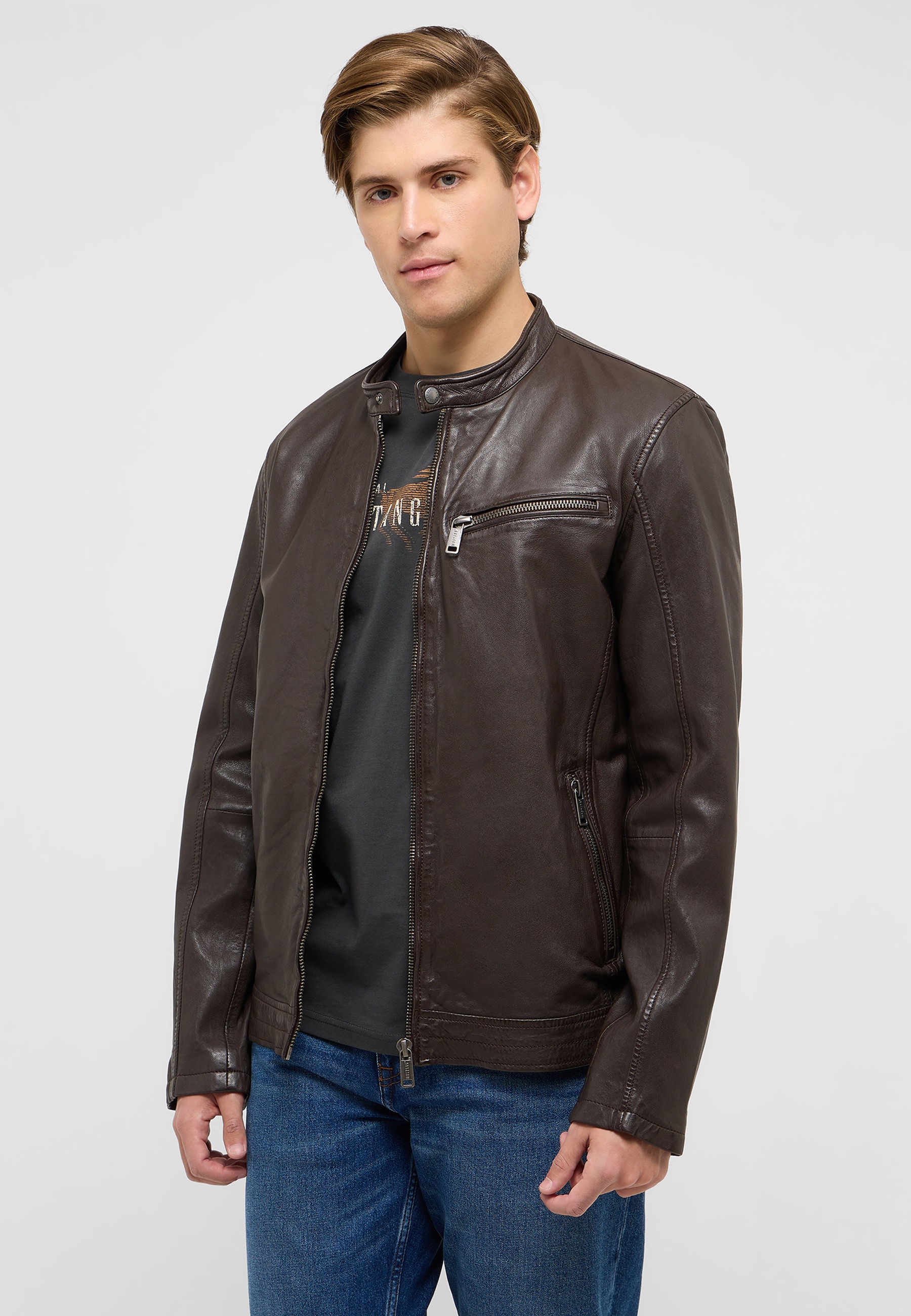 Mantel, Jacke, Jeans, Jacke aus Leder, Gesicht