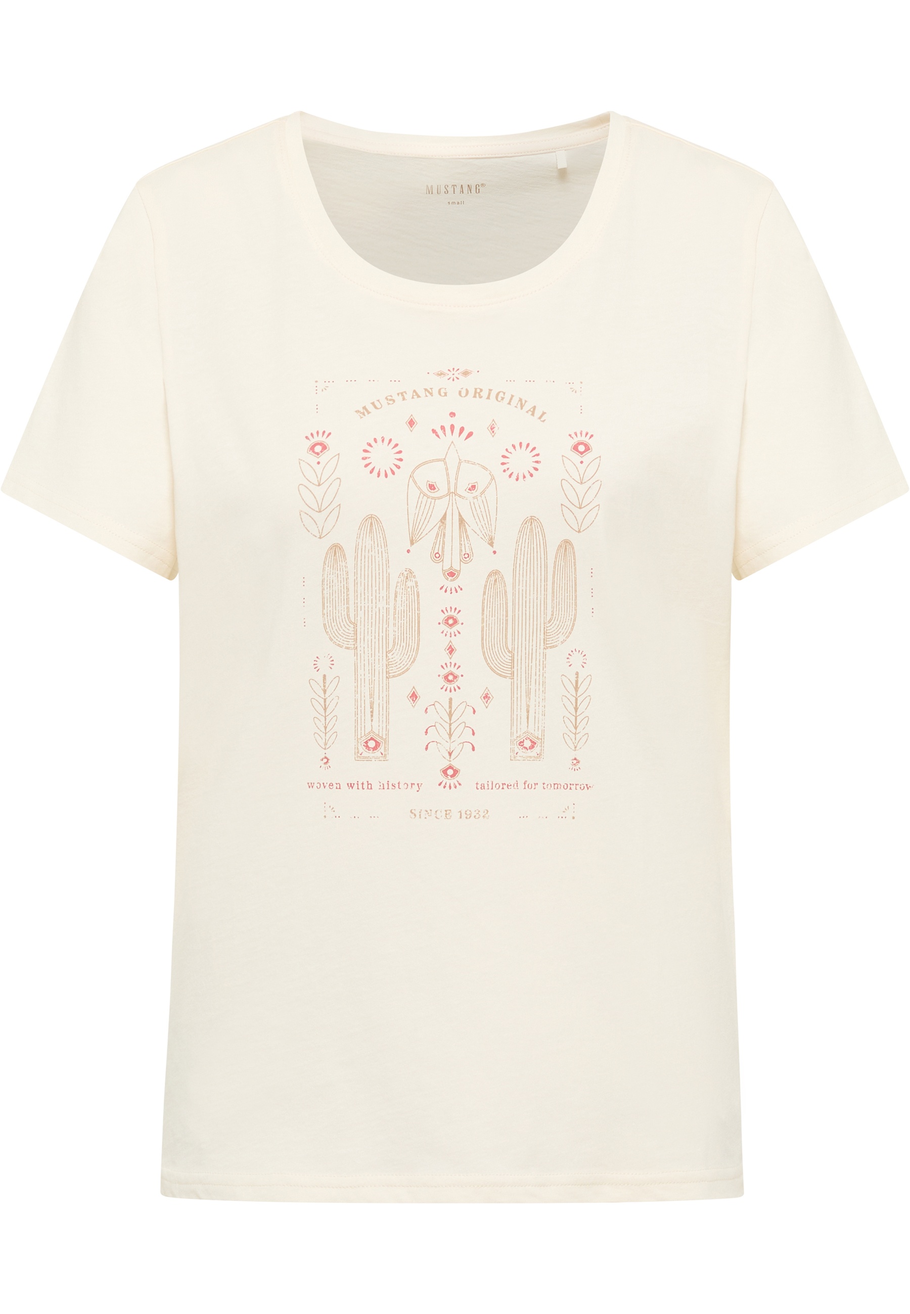 Mustang Damen T-Shirt Style Alma, offwhite