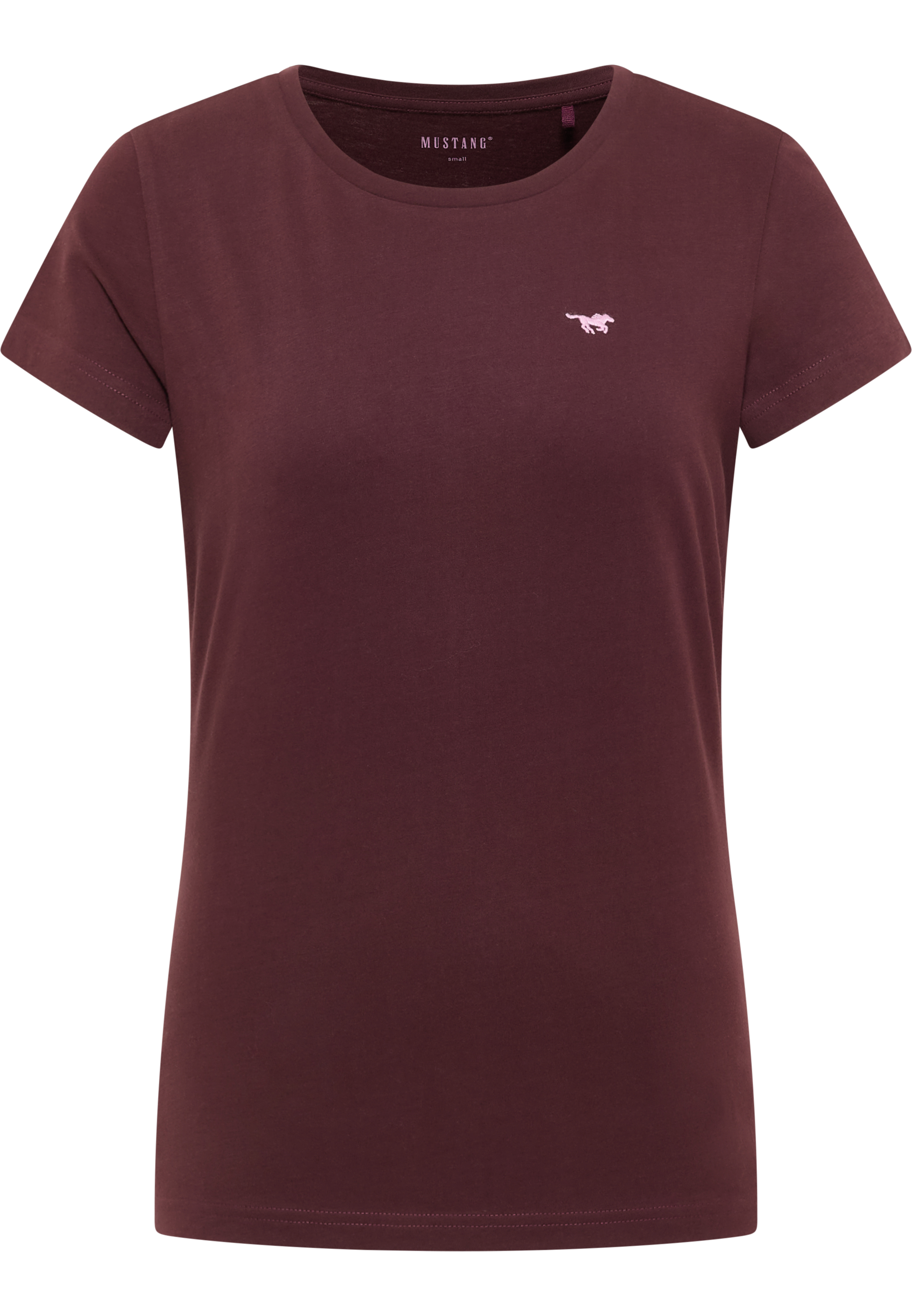 T-Shirt, Short Sleeves, Maroon, Mustang logo, Crew neck