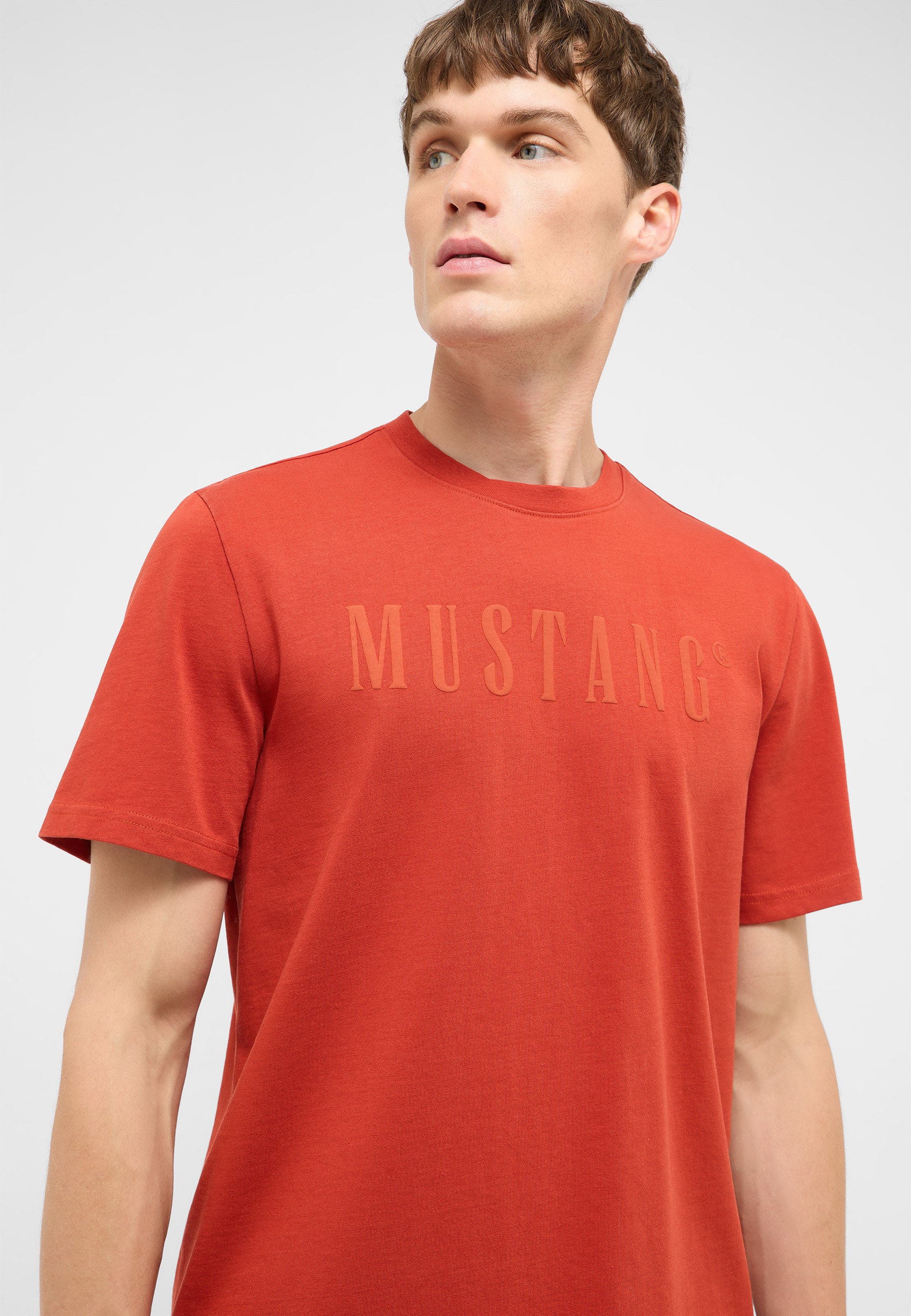 T-Shirt, Kurzarm, Rot, Print, Mustang