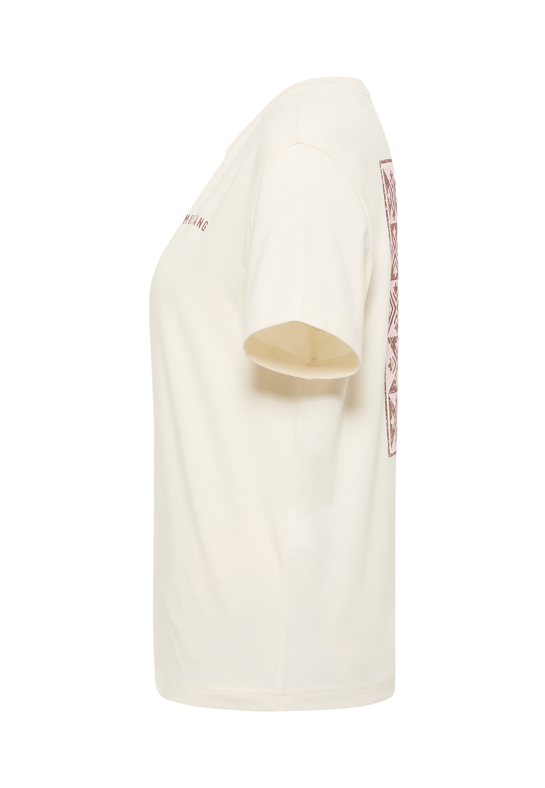 Tee, T-Shirt, Beige, Kurzarm, Rückseite Muster