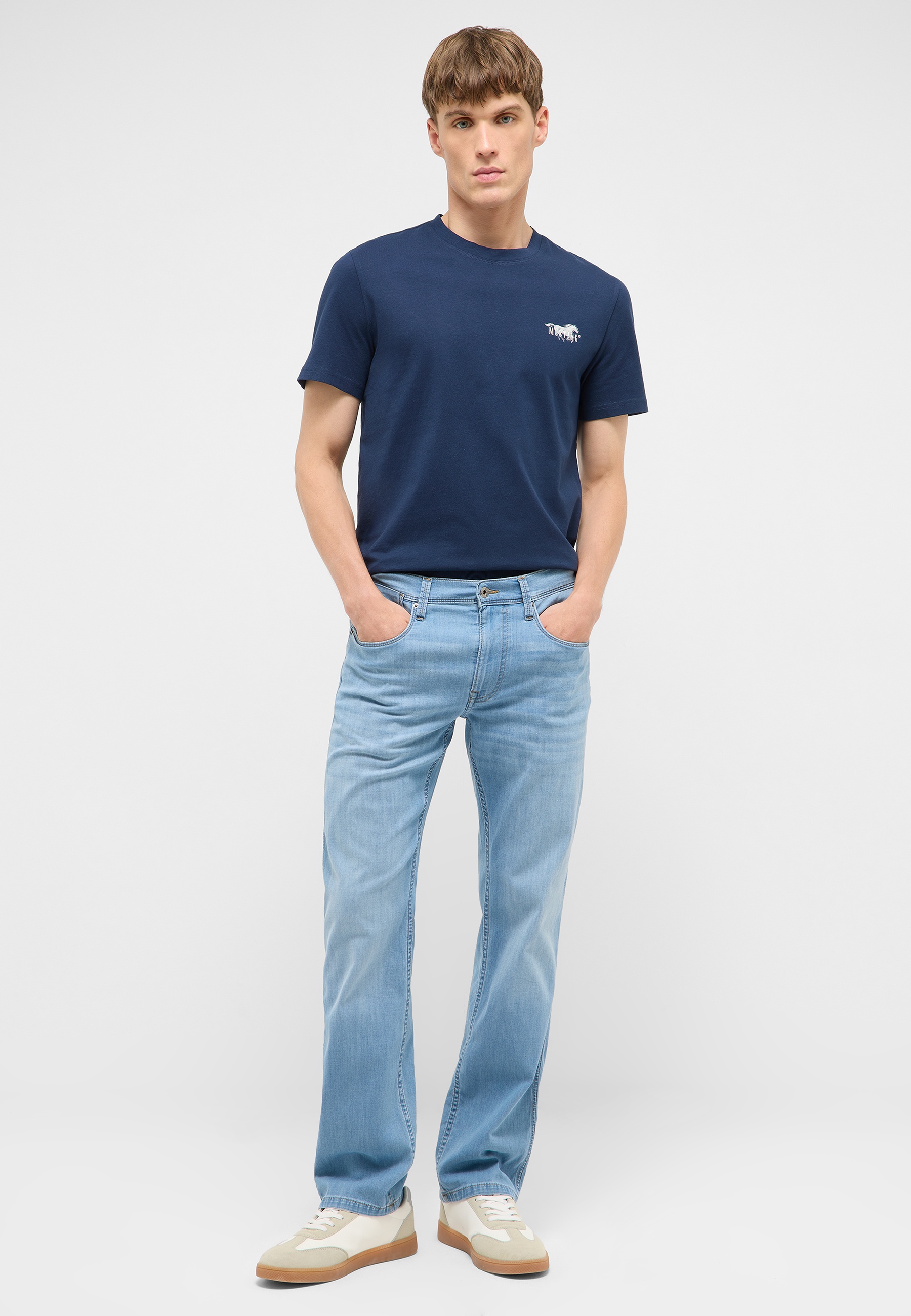 T-Shirt, Crew neck, Navy, Short sleeve, Small logo