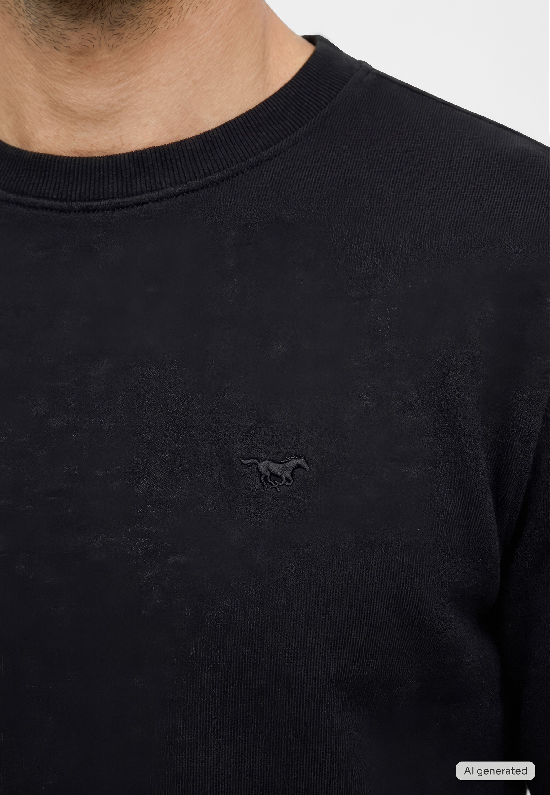 schwarz, Pullover, Rundhals, dunkel, Kleidung