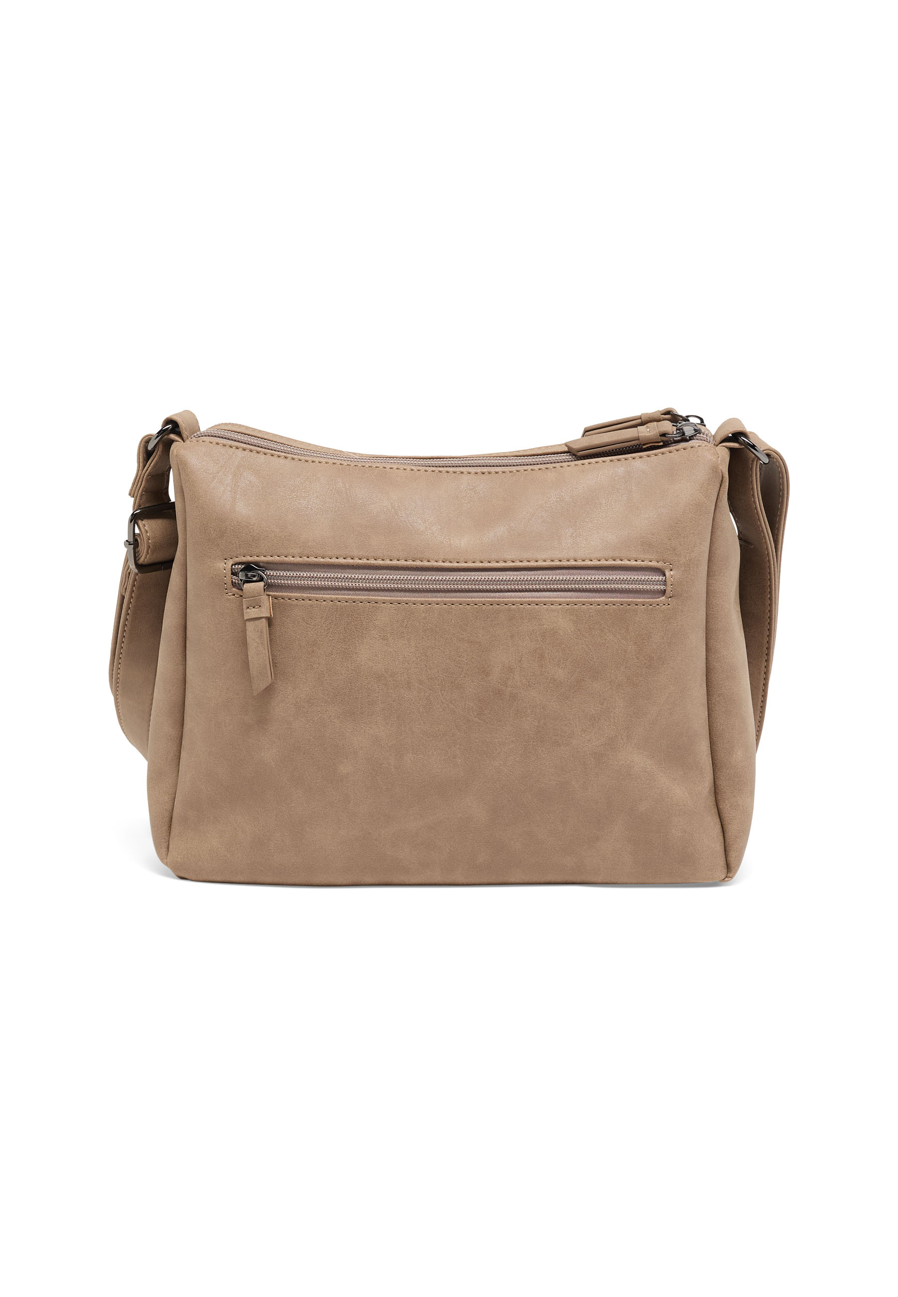 Tasche, Crossbody, Beige, Kunstleder, Reißverschlussfach