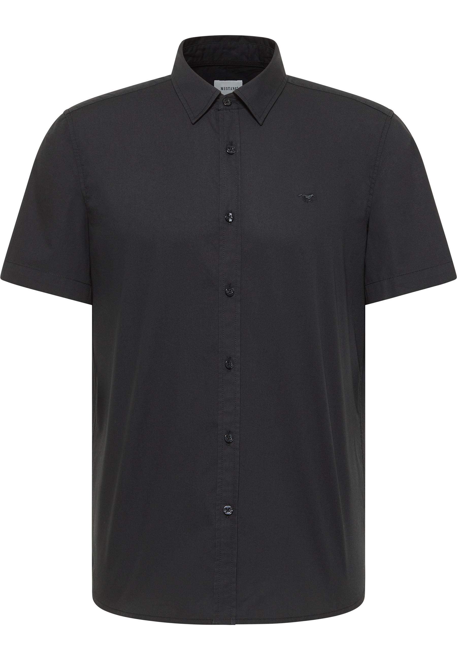 Mustang Herren Kurzarmhemd Style Gilroy, schwarz