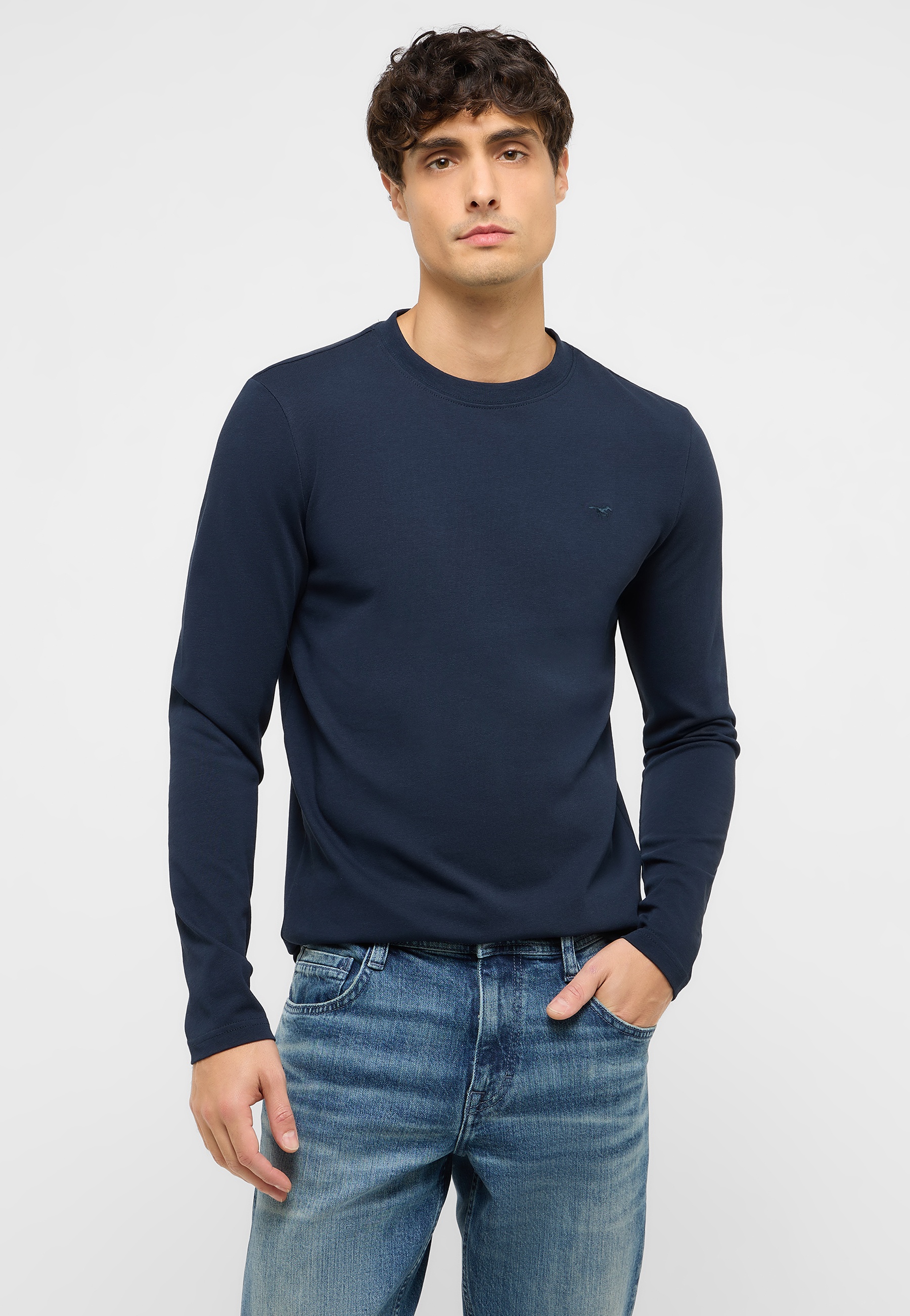 Langarm, Ärmel, Jeans, Mann, Person