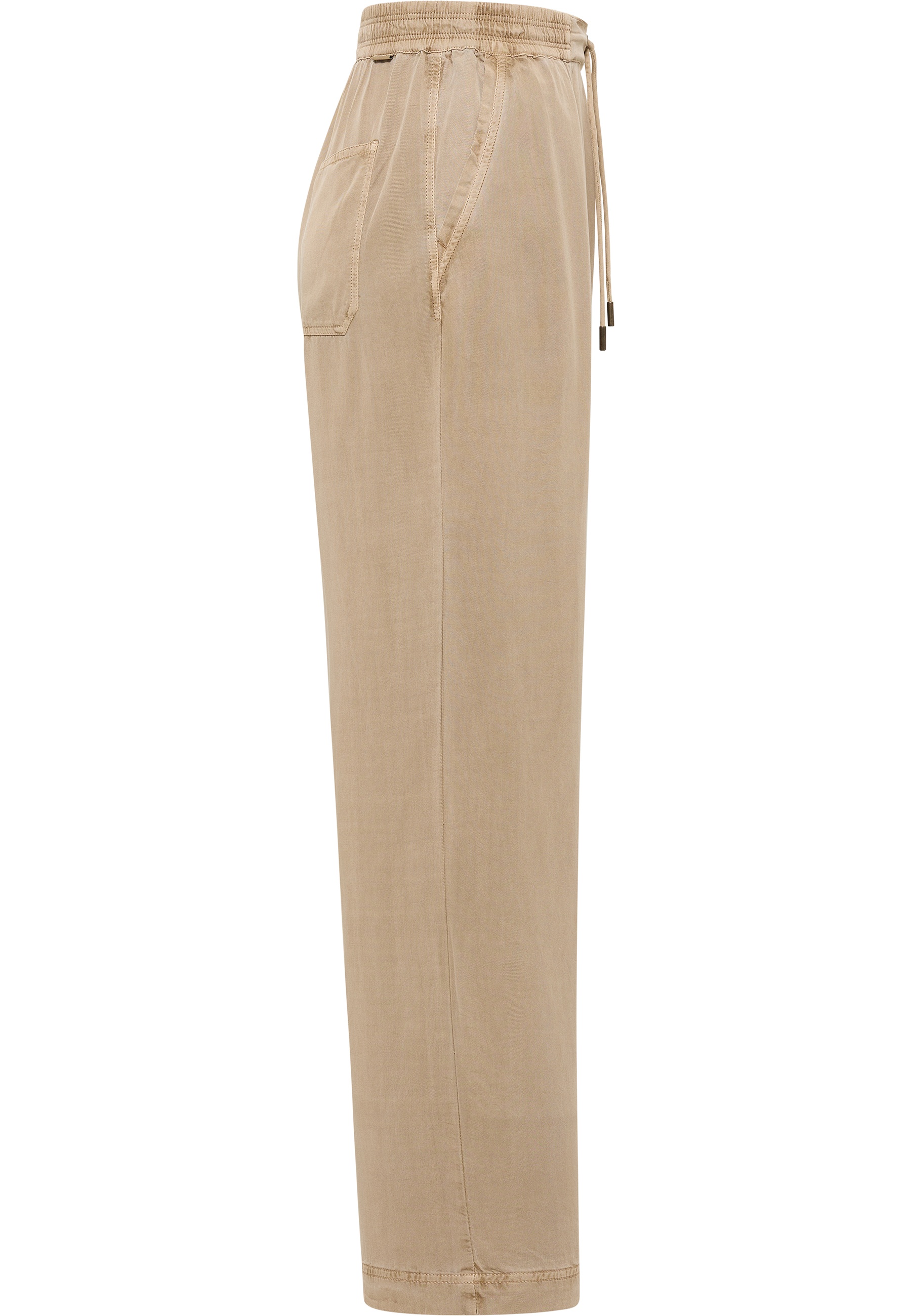 Chinohose, Beige, Gürtelzug, Weite Jogger, Taschen