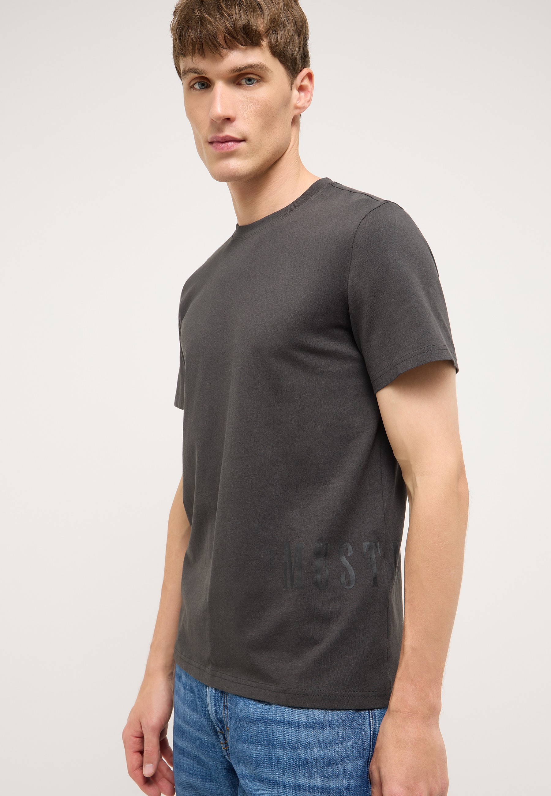 T-Shirt, Kurzarm, Rundhals, Unisex, Dunkelgrau