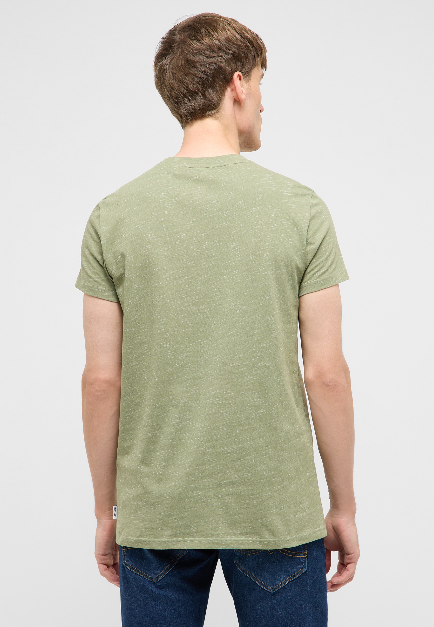 T‑shirt, Kurzarm, Grau-grün, Hemd-T-Shirt, einfarbig