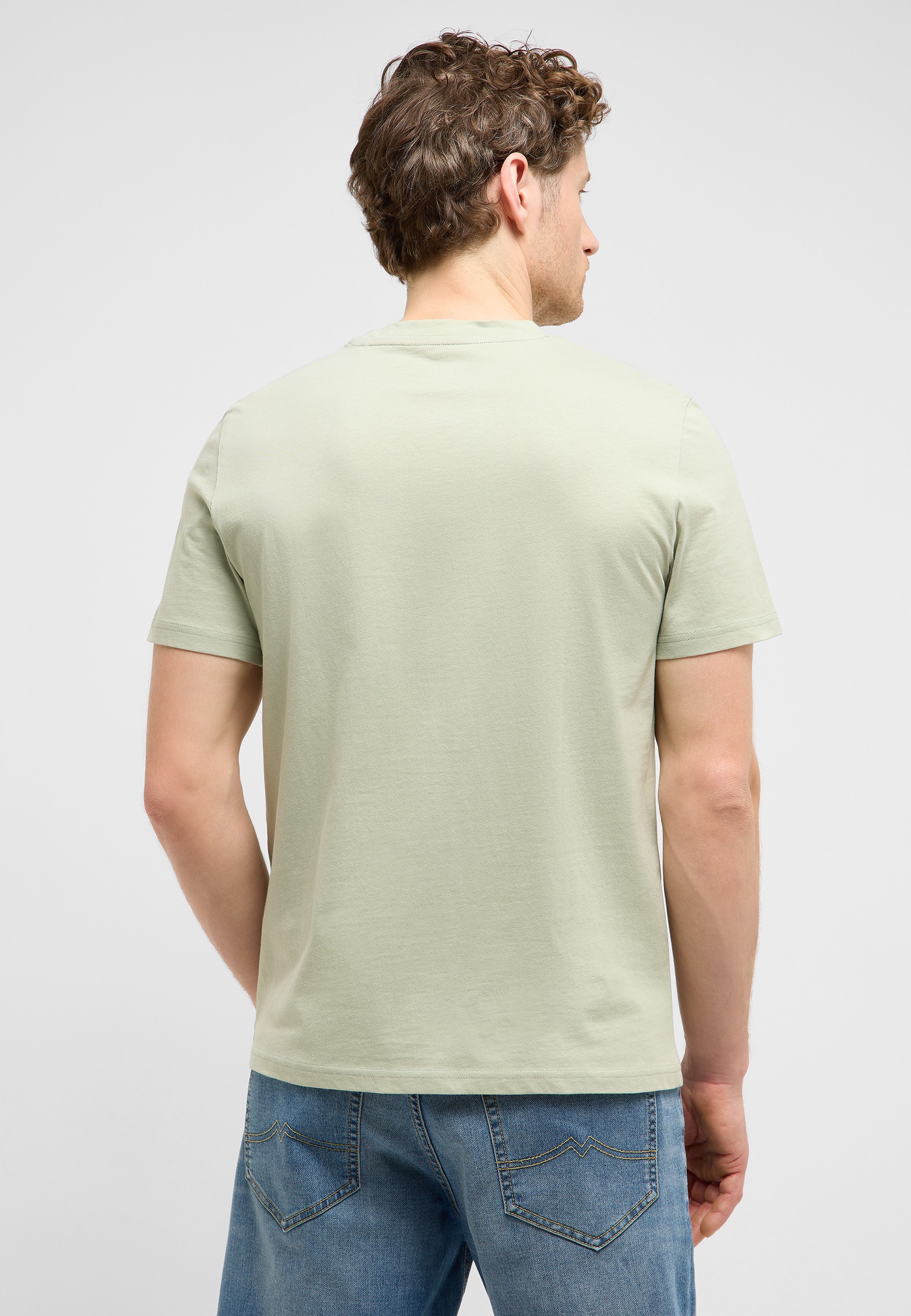 t-shirt, runderhals, kurzarm, beige, baumwolle