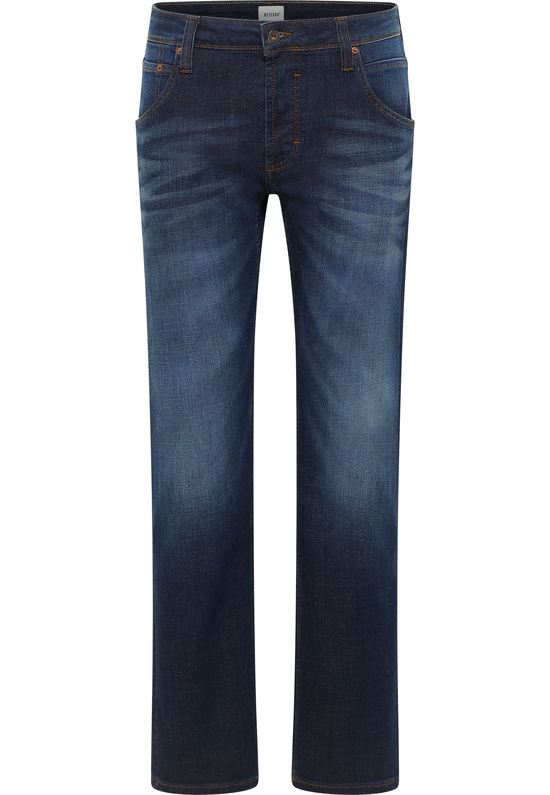 jeans, denim, straight leg, blau, Waschung