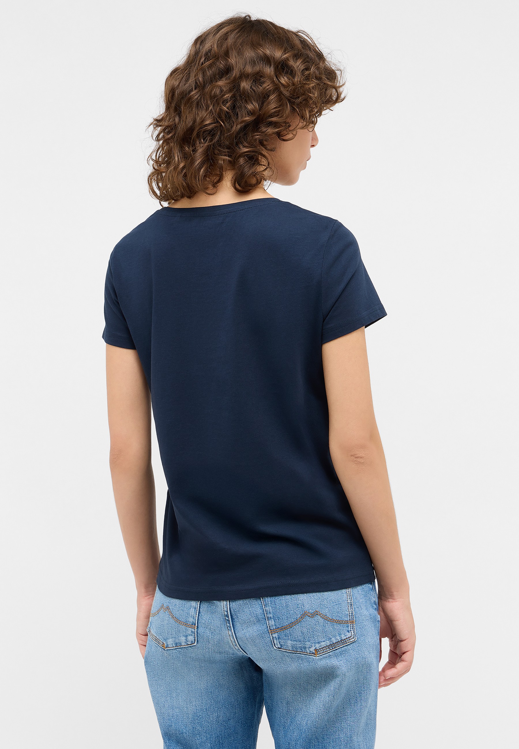 T-Shirt, Kurze Ärmel, Rundhals, Navy, Legere