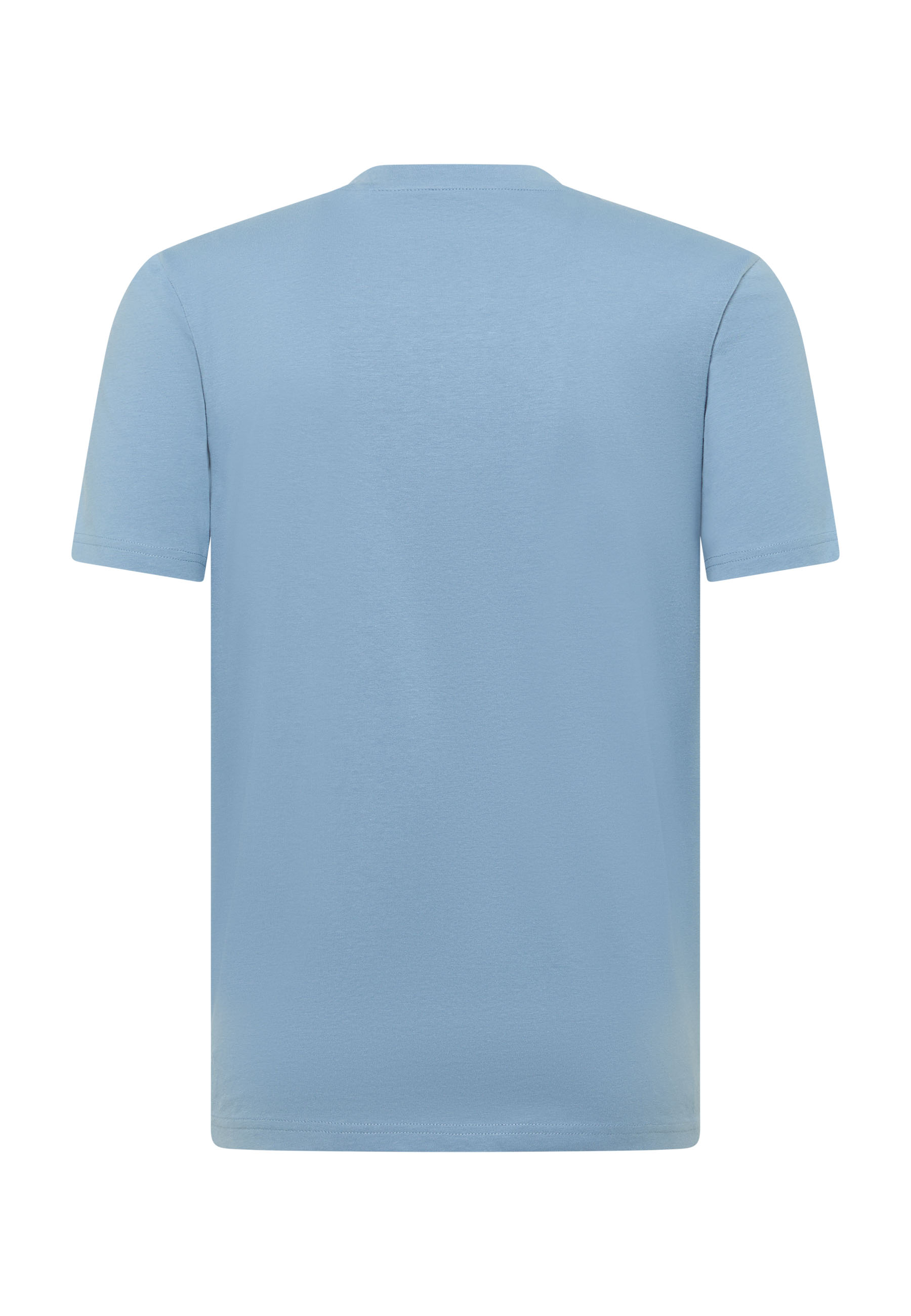 T-Shirt, Kurzarm, Einfarbig, Hellblau, Rückenansicht