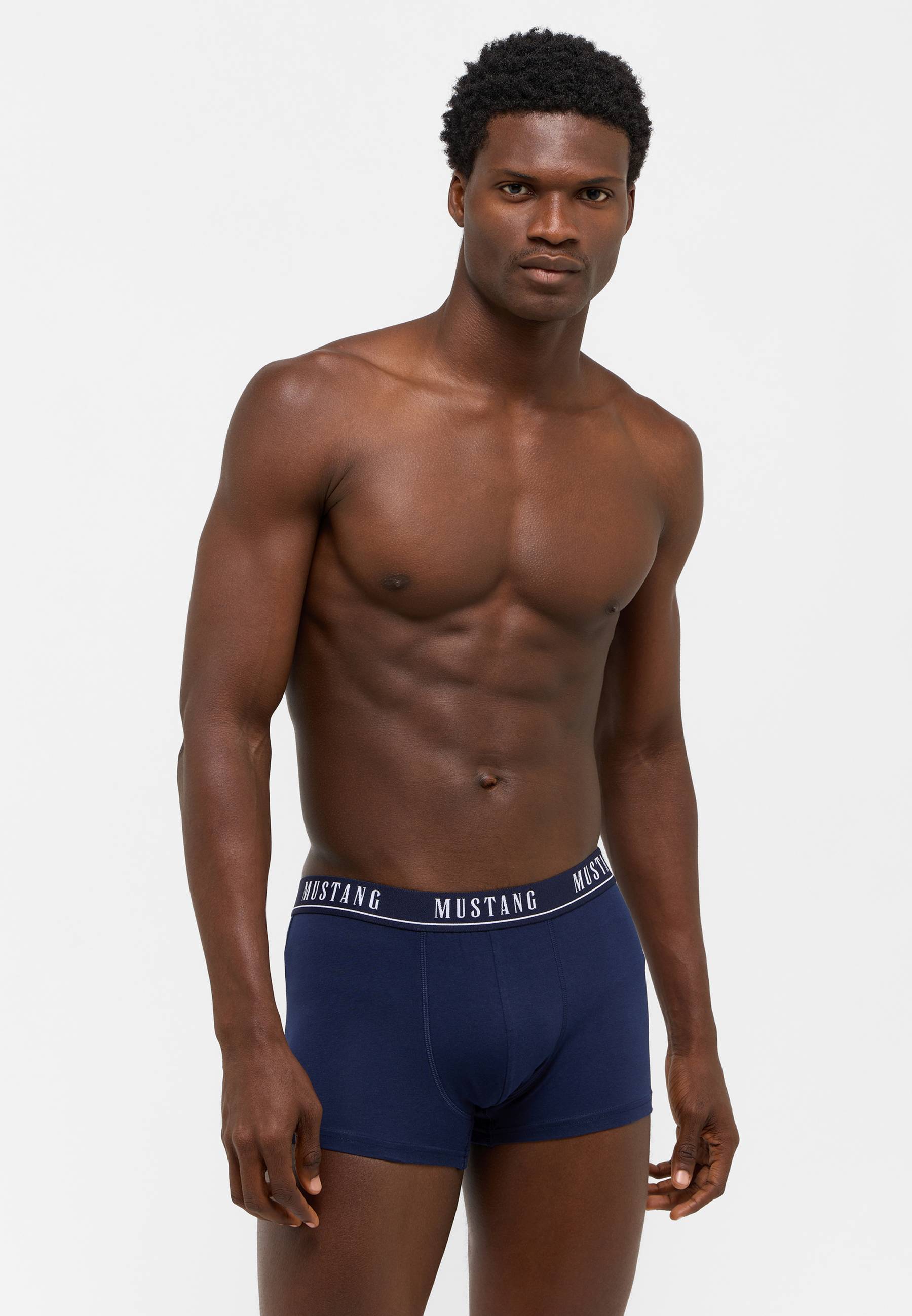 Unterwäsche, Boxer, Navy, Stretch, Weißer Logo