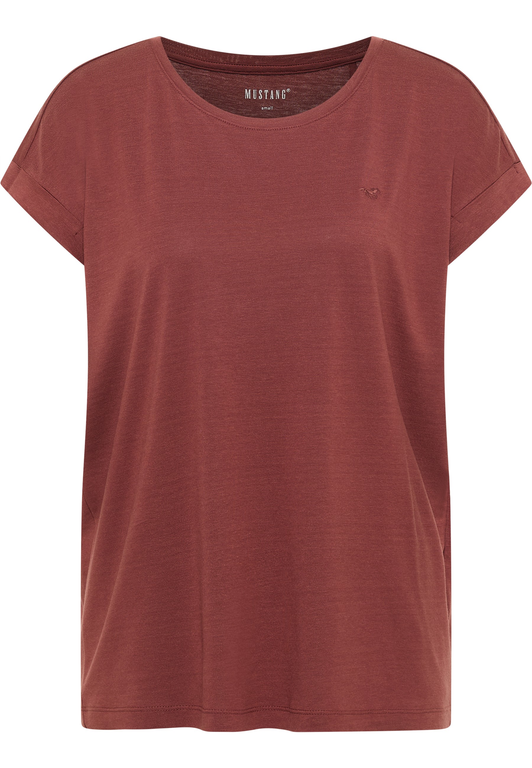 T-Shirt, Rundhals, Kurzarm,  Baumwolle?, Rustrot