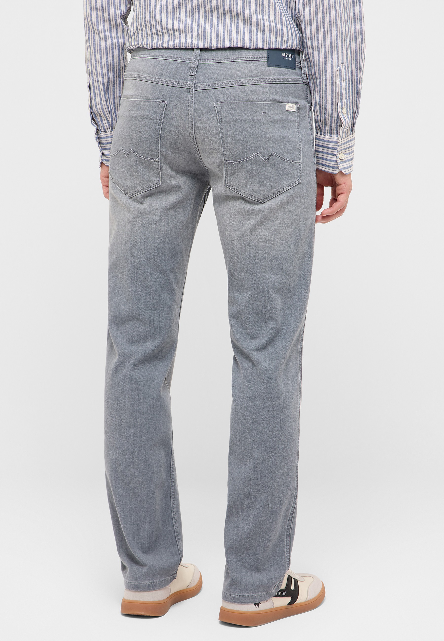 jeans, garment, gruppenfit, grau, backview