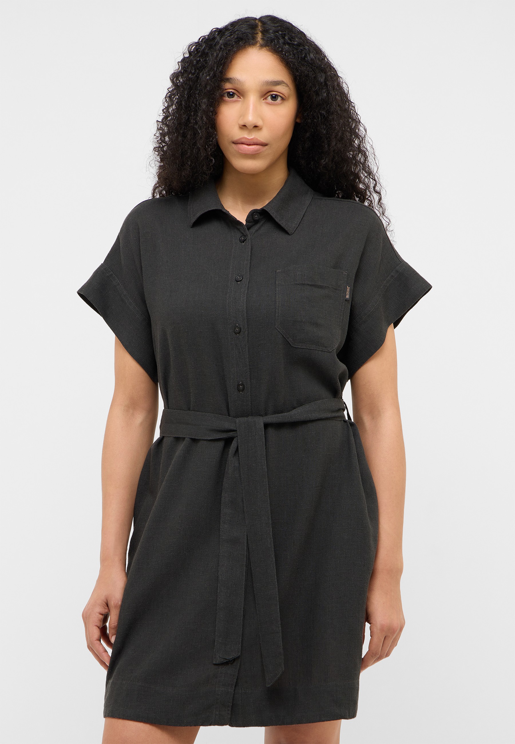 Kleid, Shirtkleid, Kurzärmlig, Gürtel, Brusttasche