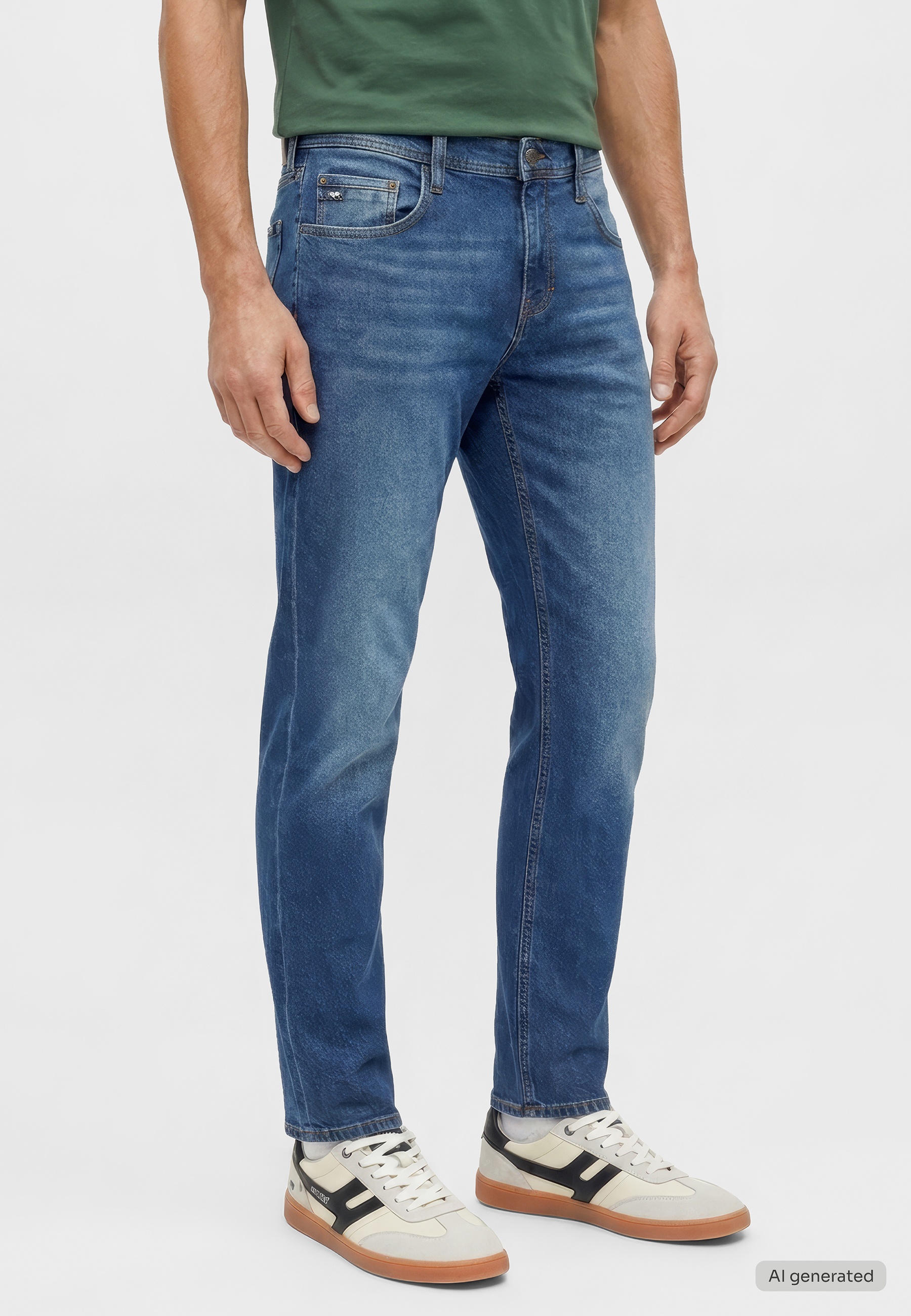 Jeans, Straight leg, Blue denim, Five-pocket, Casual pants