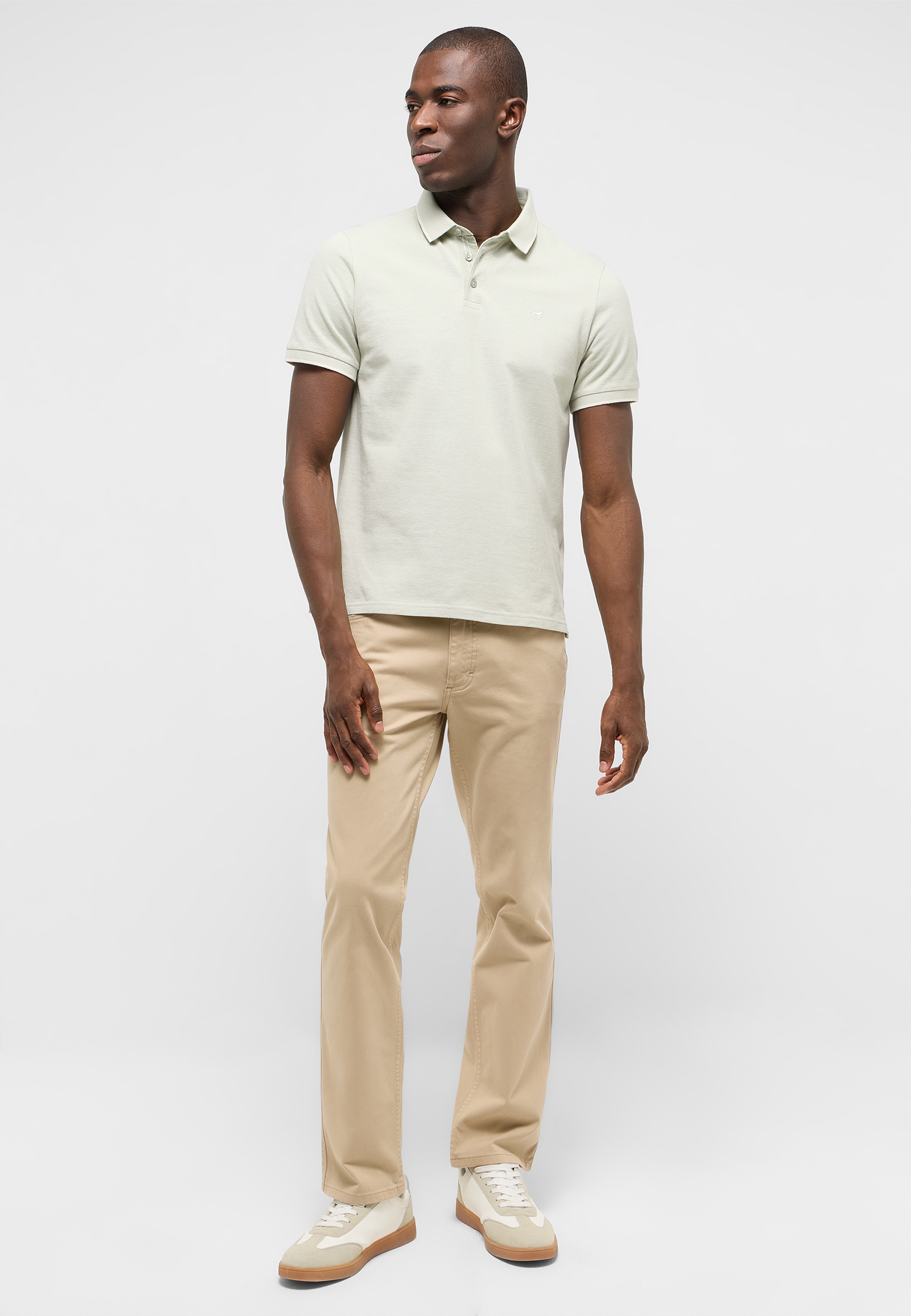 Polohemd, Kurzarm, Polo, Baumwollmaterial, Beige Hose