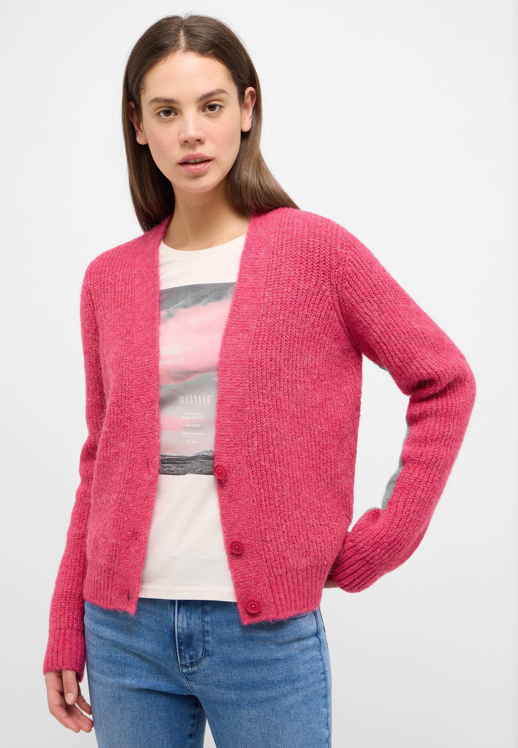 Langarmcardigan Strickjacke Alpaka Wolle