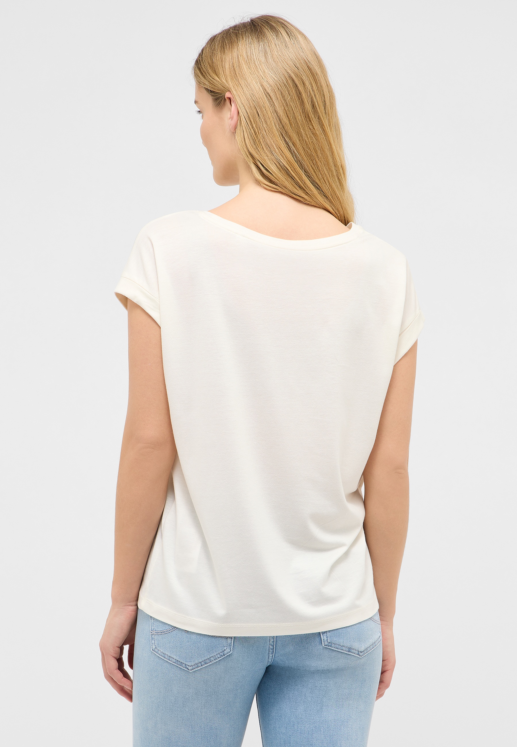 T-Shirt, Kurzarm, Weiß, Rundhals, Baumwolle