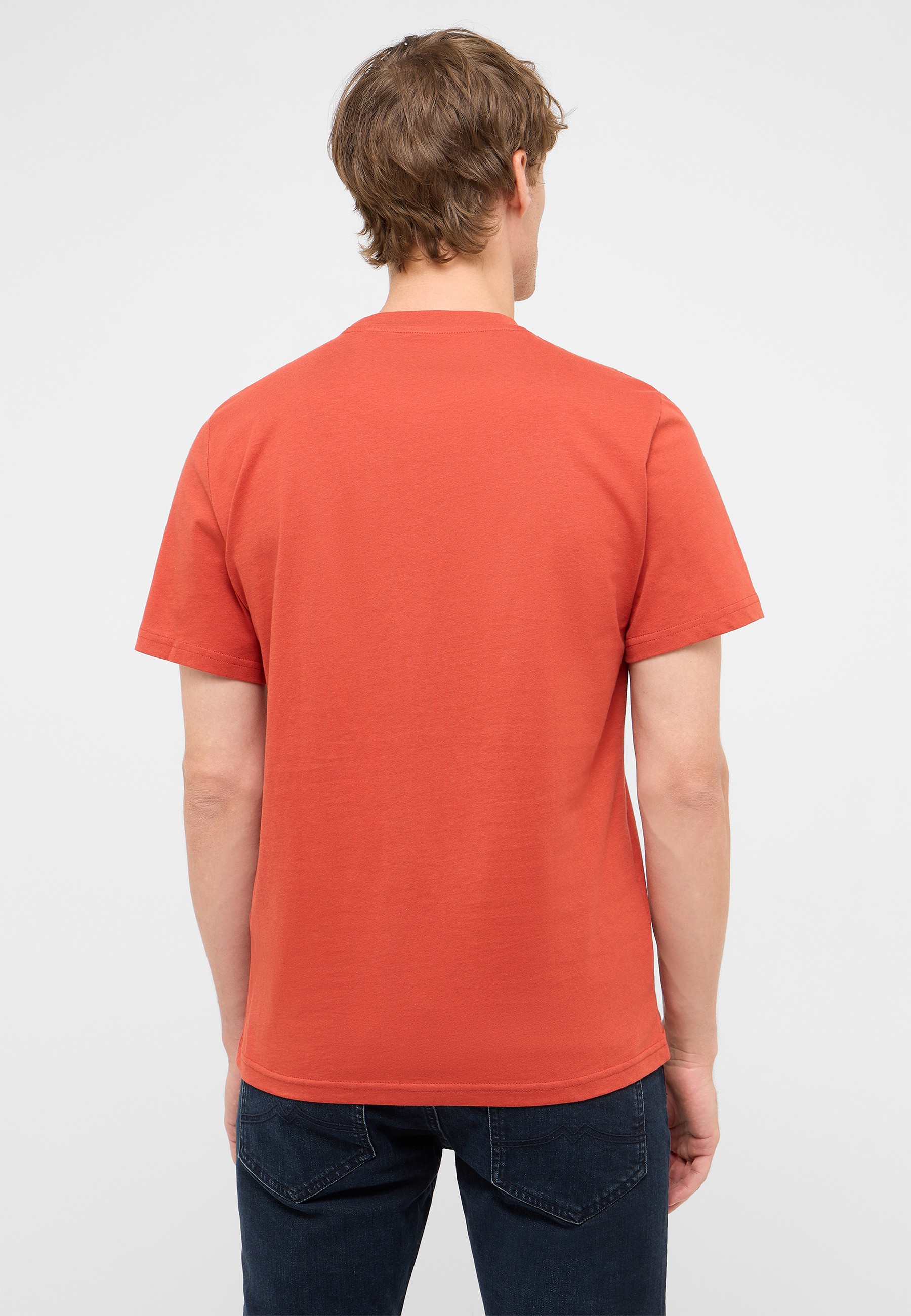 T-Shirt, Kurzarm, orange, einfarbig, Rückenansicht