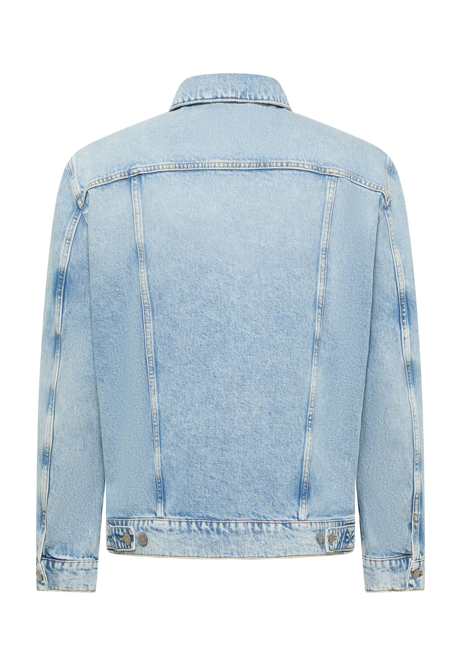 Denim Jacket, Hellblau, Rückansicht, Knopfsaum, Nahtverarbeitung