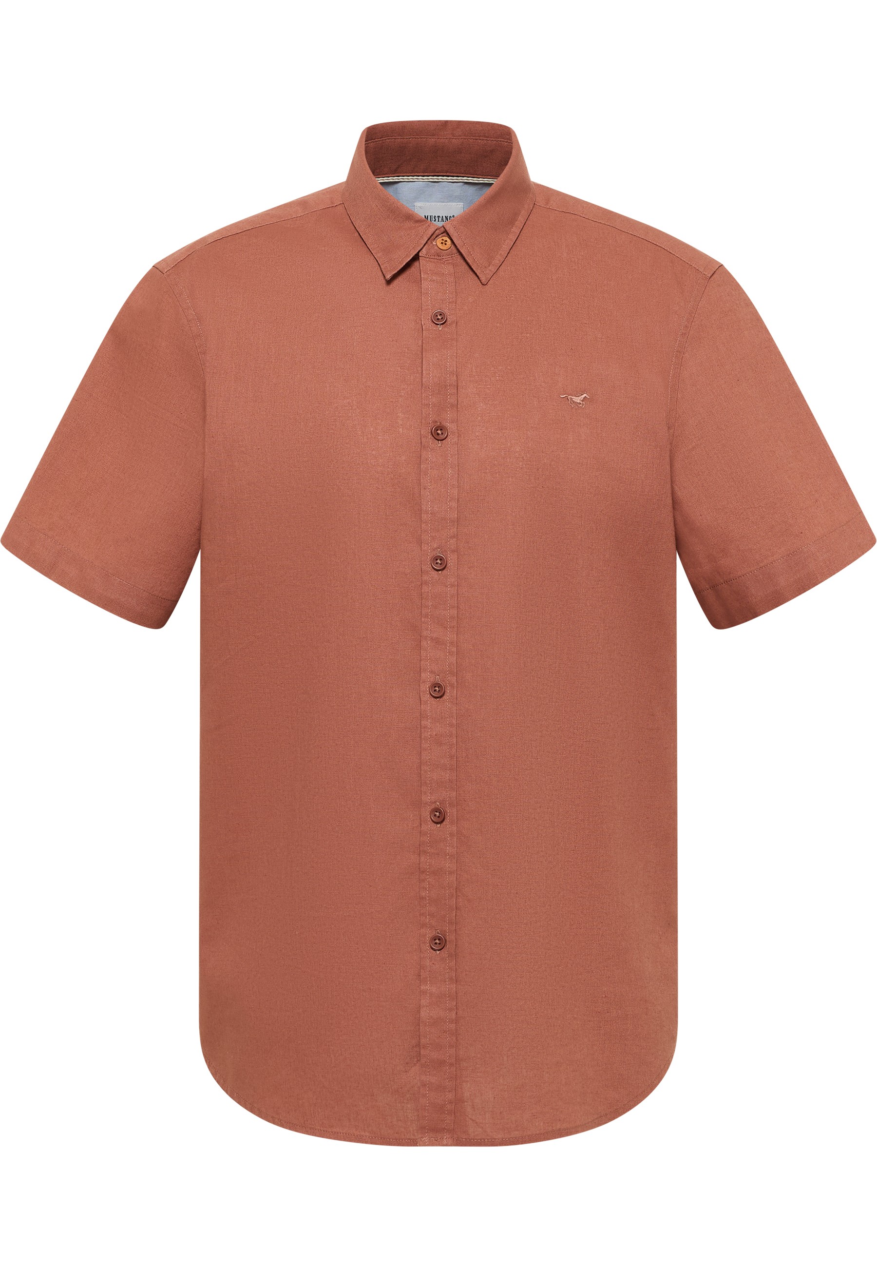 Hemd, Kurzarm, Hemdbluse, Terra-cotta, Farbe-terracotta